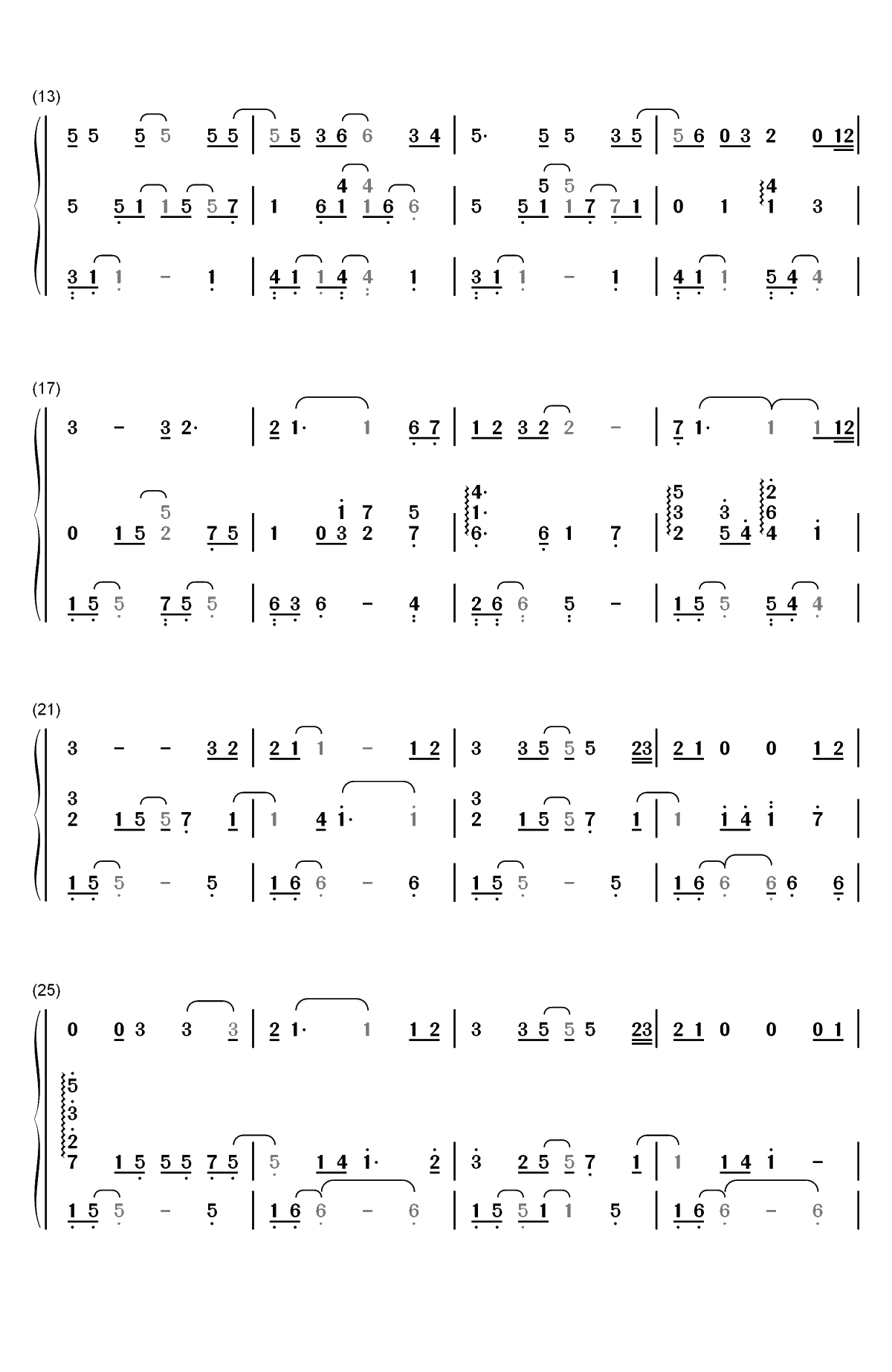Journey-海豚湾恋人OST双手简谱预览2