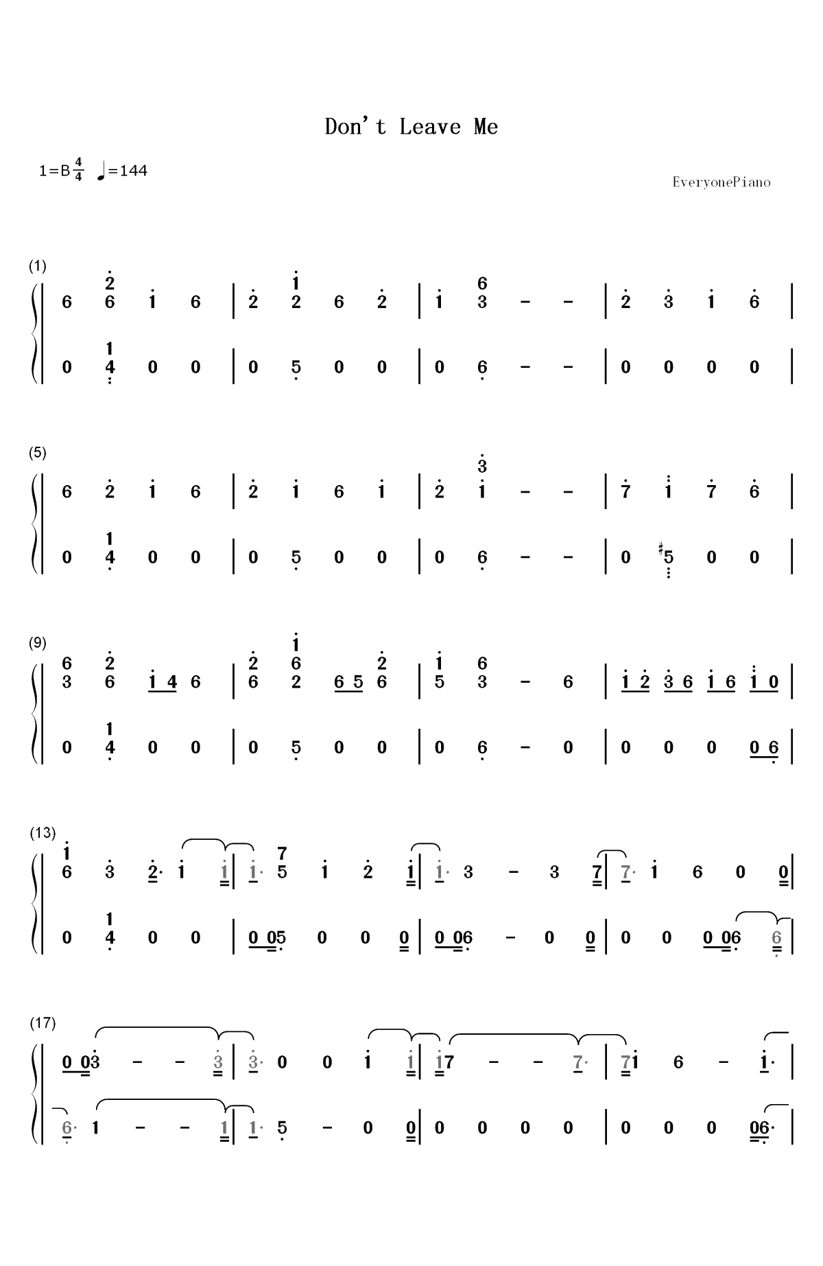 Don't Leave Me-SIGNAL信号长期未解决事件搜查组主题曲双手简谱预览1