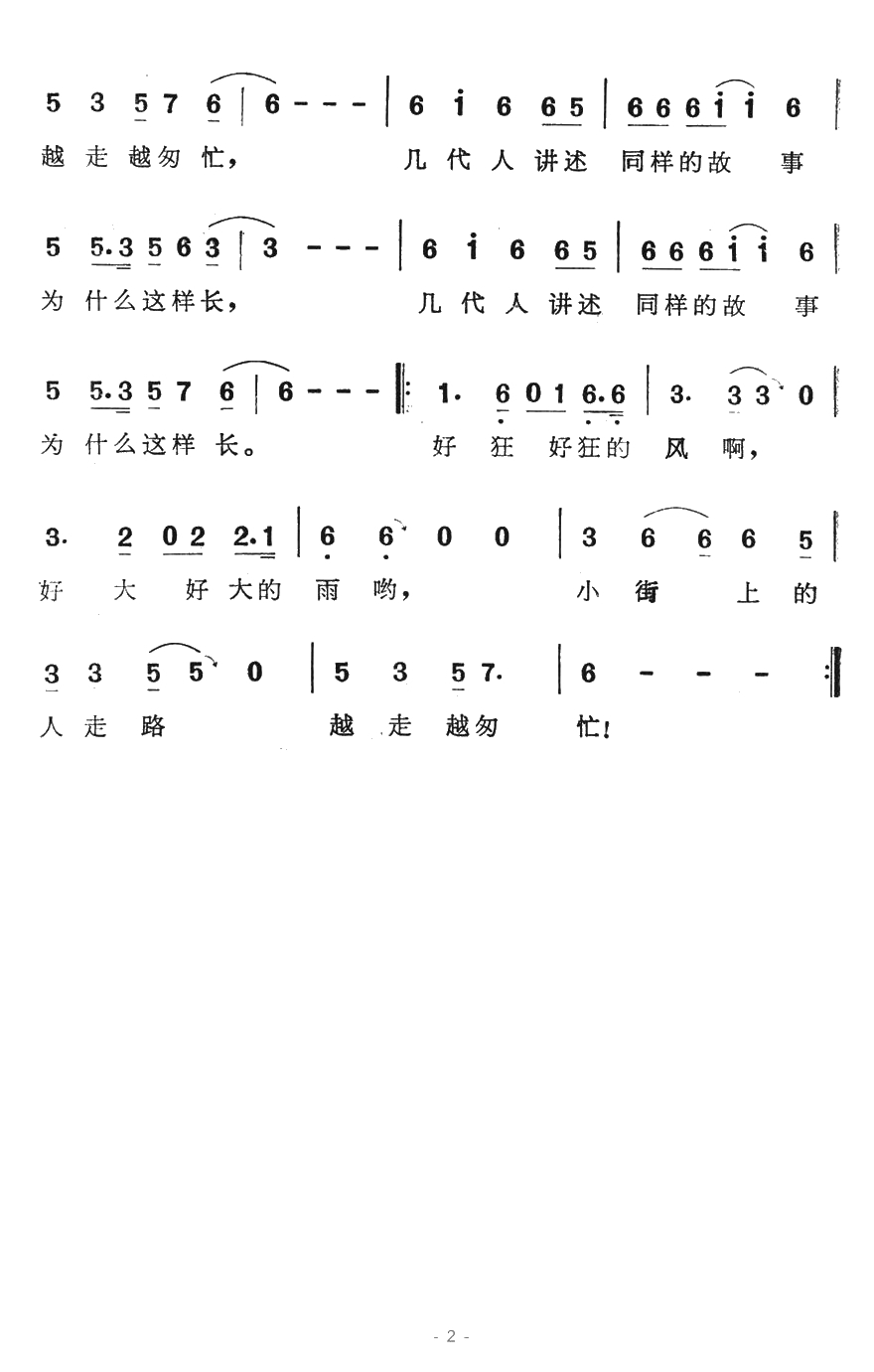 汉正街简谱-电视连续剧《汉正街》主题歌2