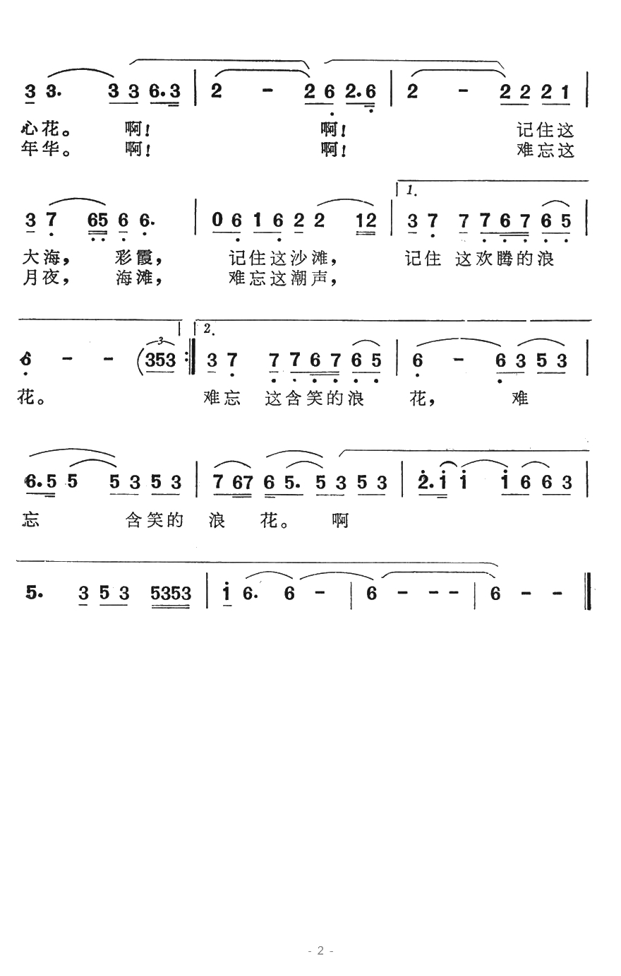 海滨之恋简谱-电视音乐片《情溢秦皇岛》选曲2