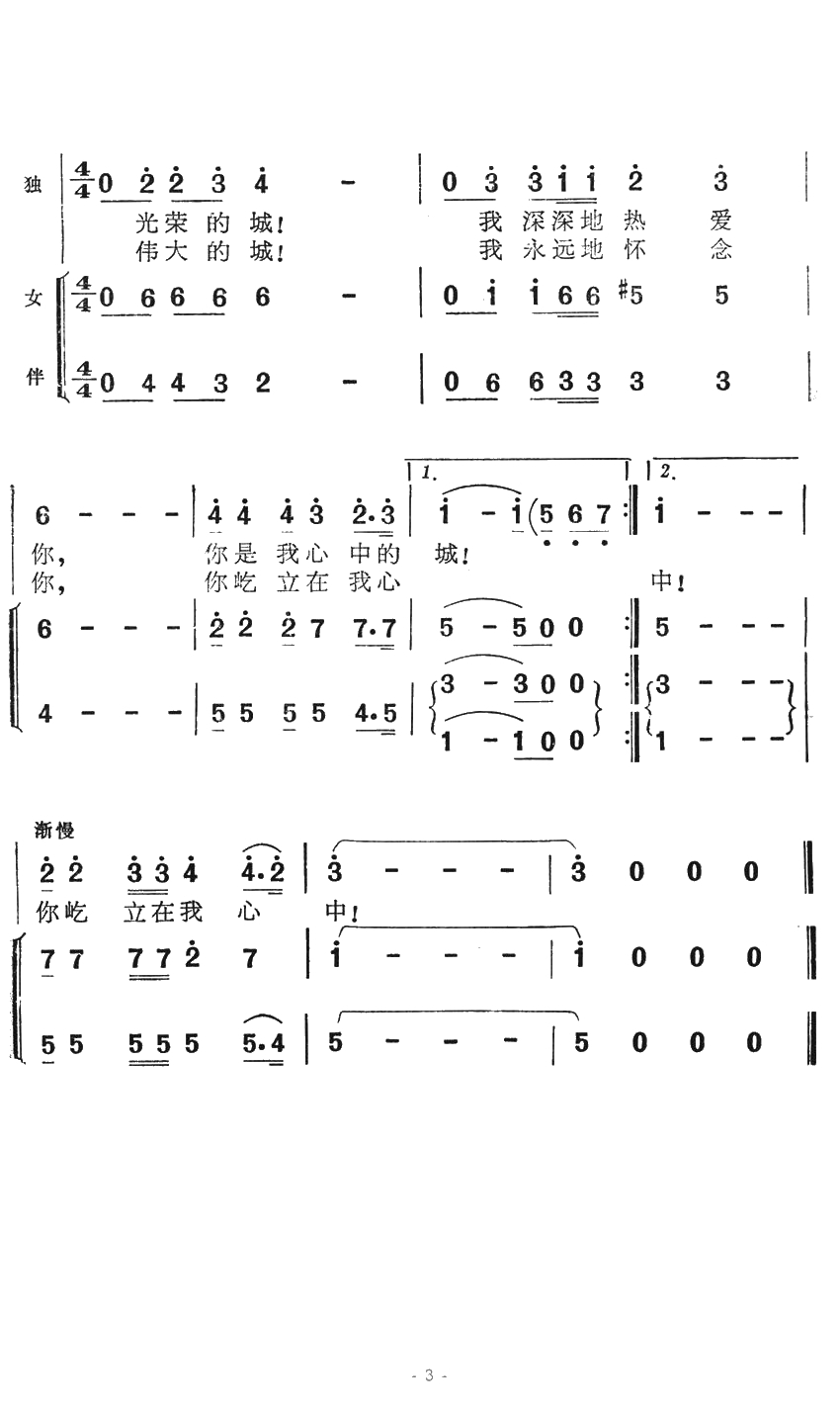 将军登上八达岭简谱-电视音乐片《长城万岁》选曲3