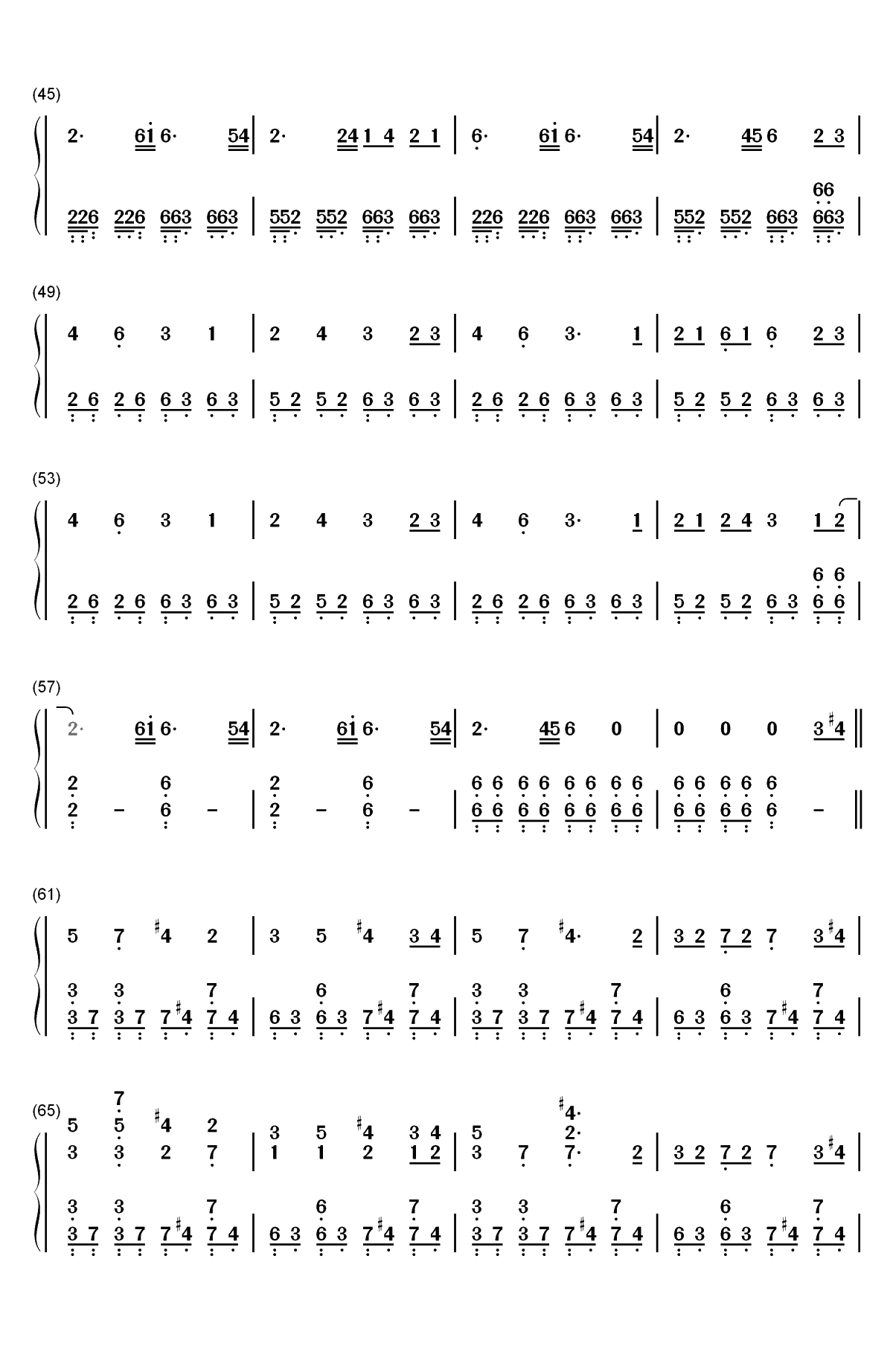 中国话-S.H.E双手简谱预览3
