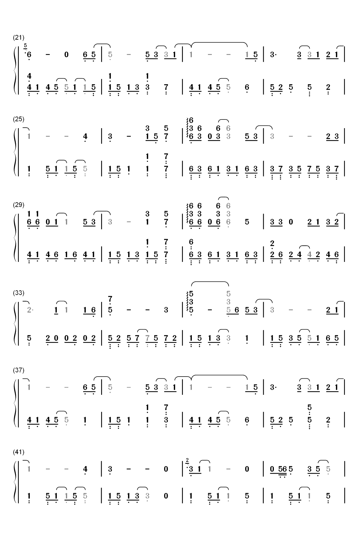 再见-王俊凯双手简谱预览2