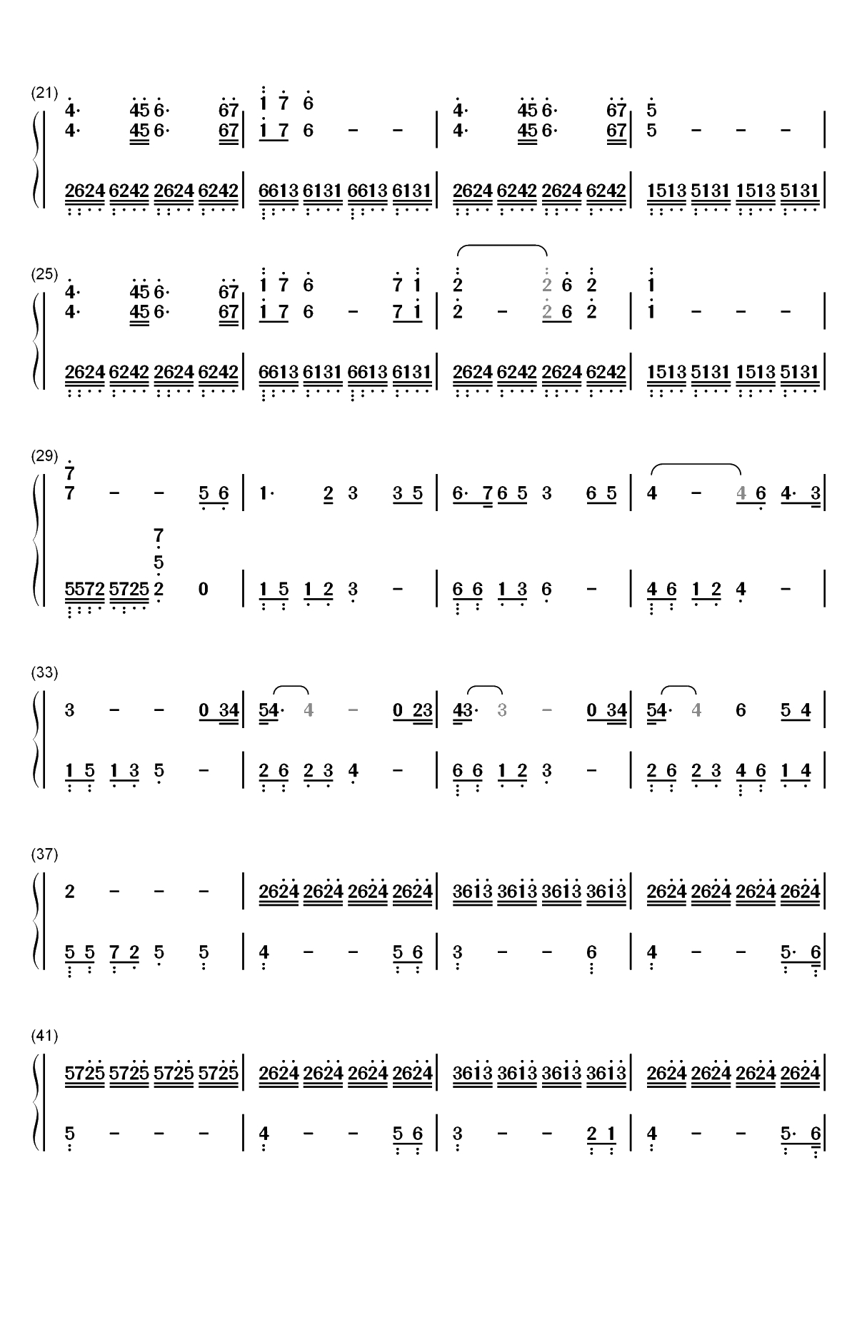 丝绸之路-喜多郎双手简谱预览2