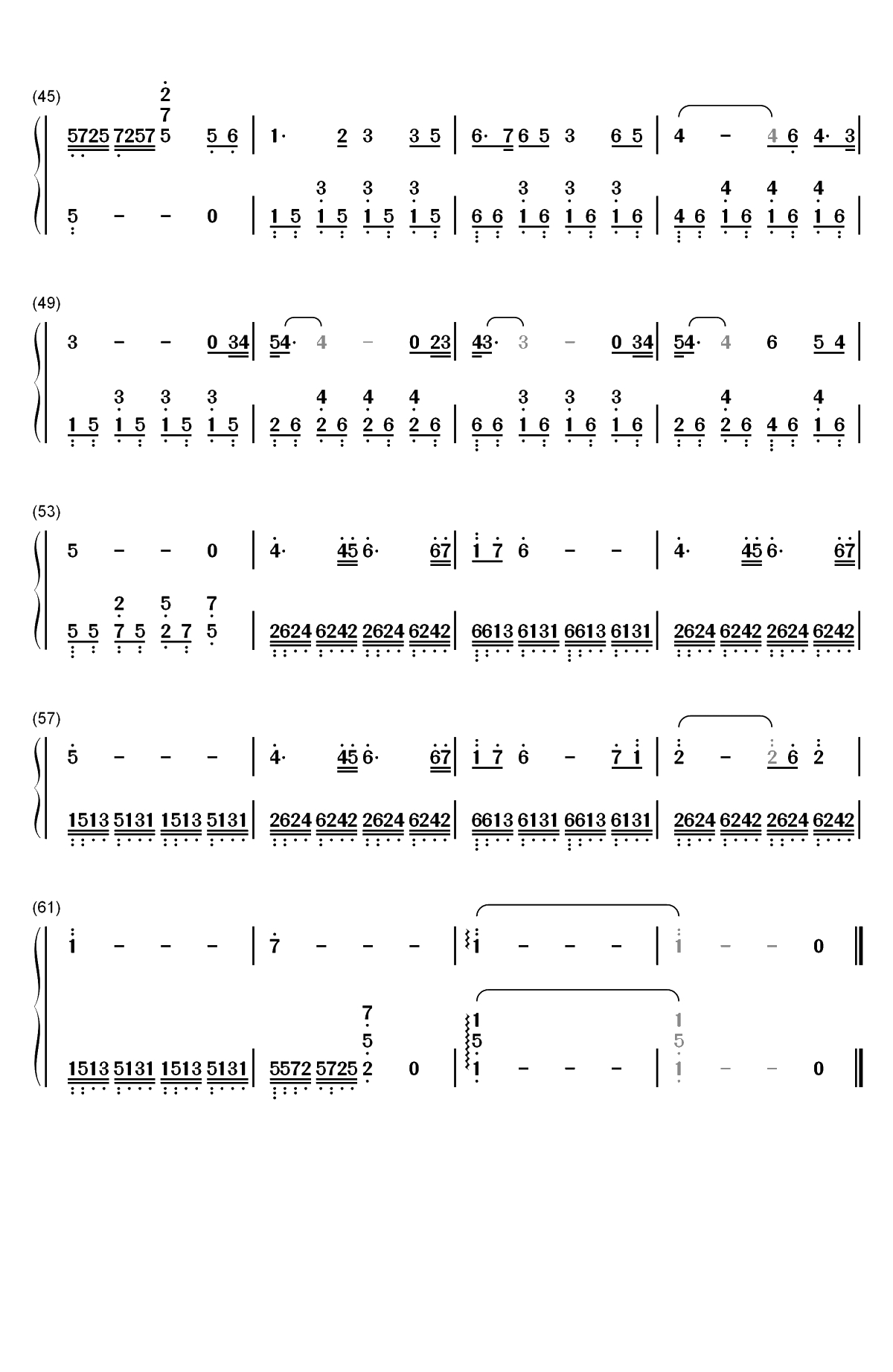 丝绸之路-喜多郎双手简谱预览3