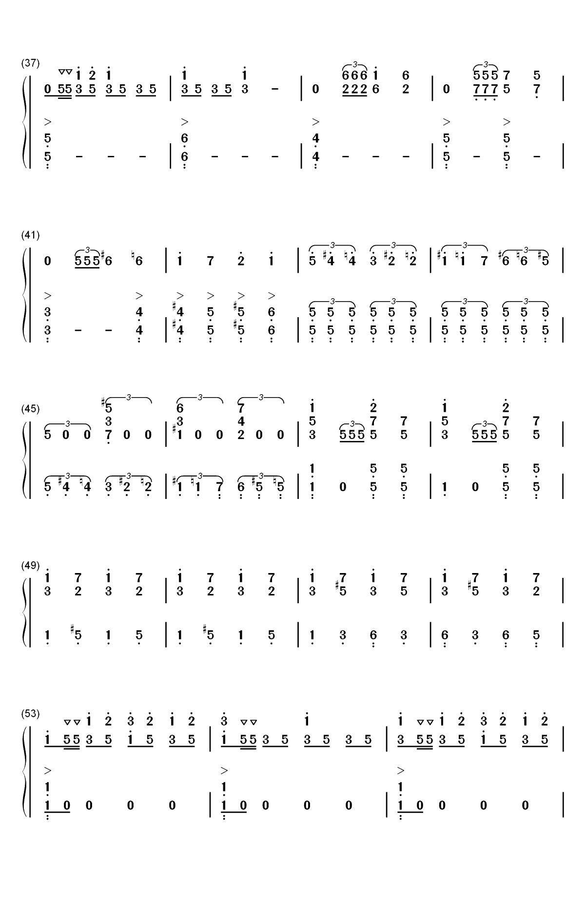 1812序曲-降E大调序曲1812双手简谱预览3