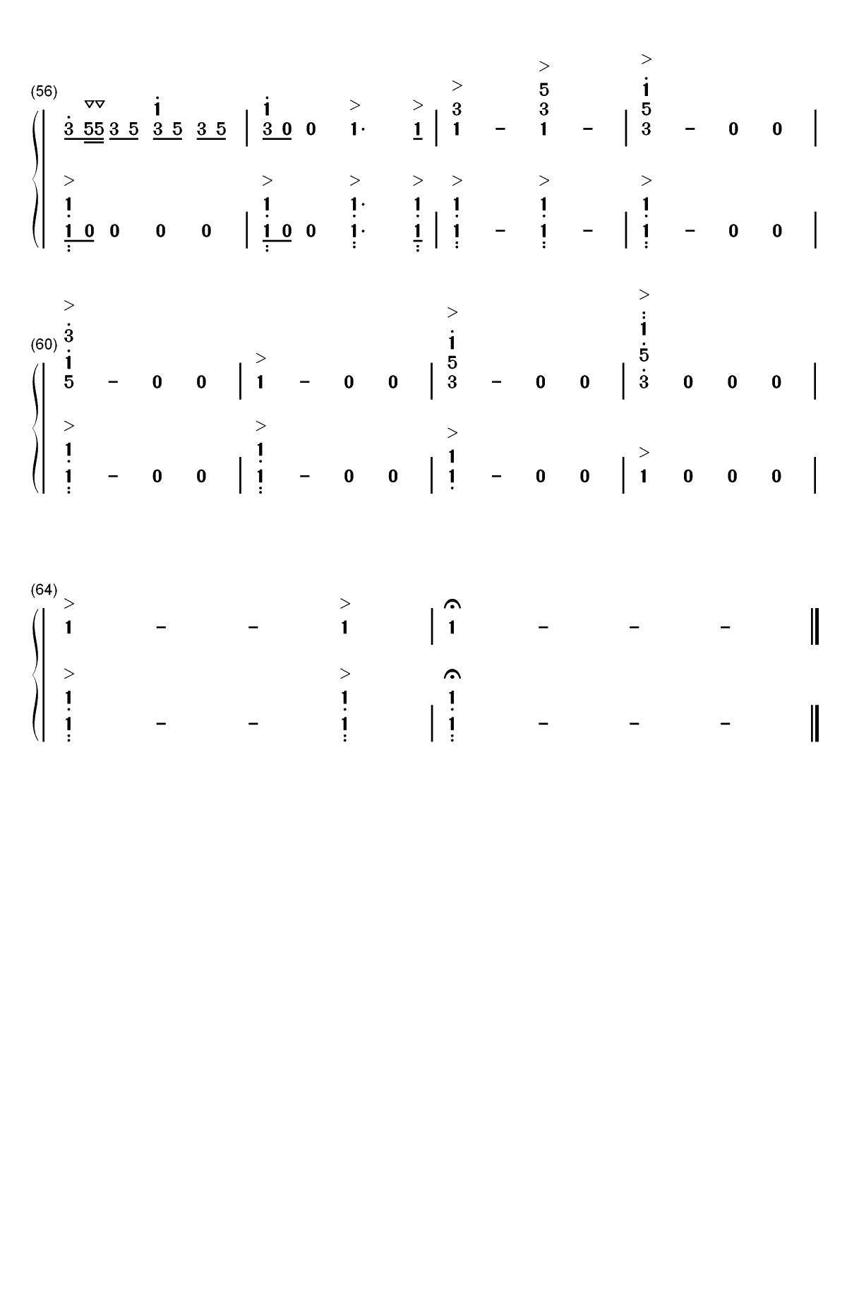 1812序曲-降E大调序曲1812双手简谱预览4