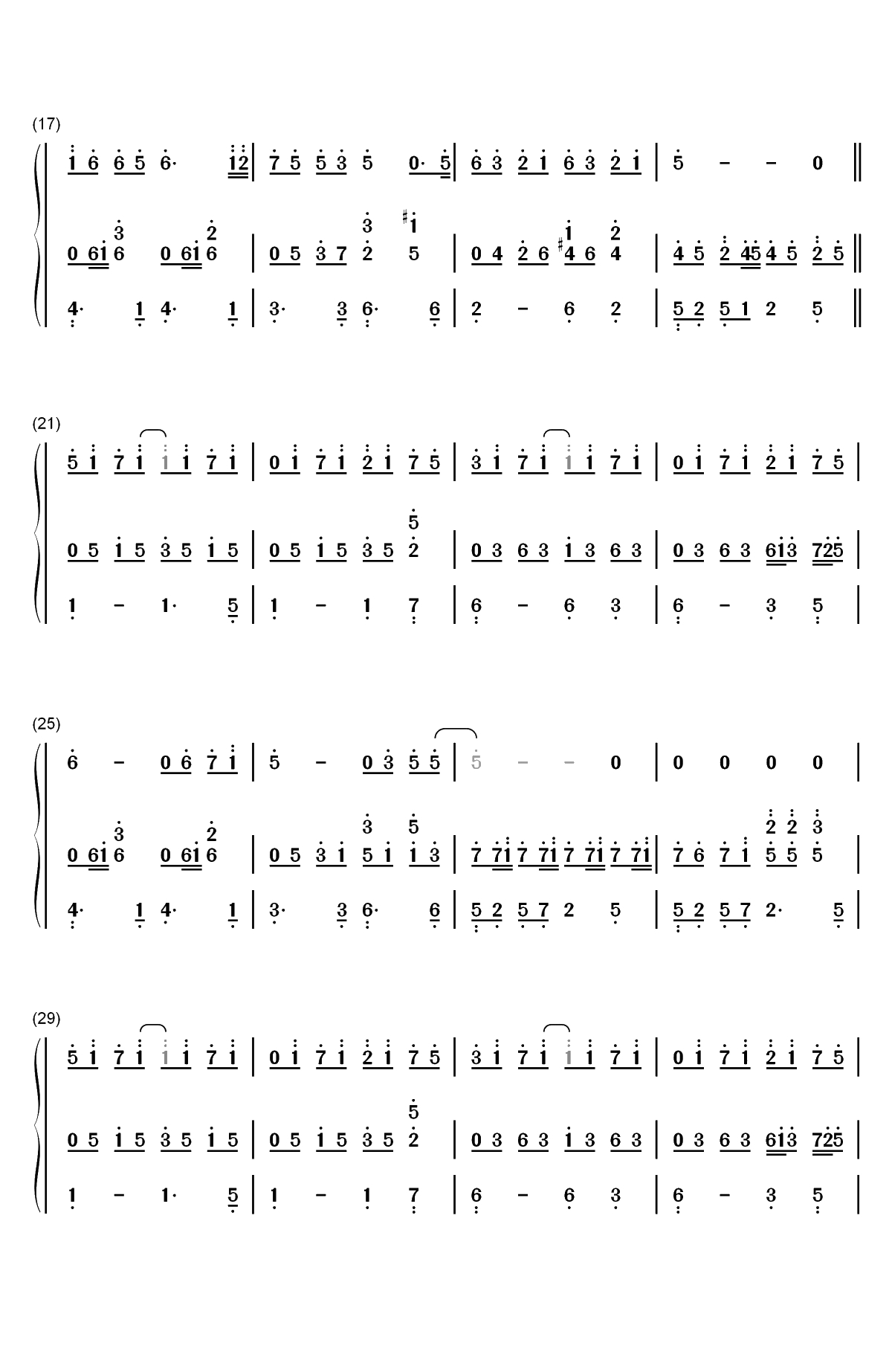 逆光-孙燕姿双手简谱预览2