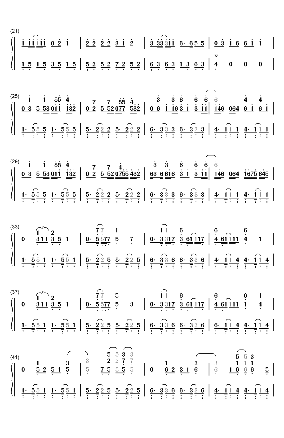 Waka Waka-Shakira双手简谱预览2
