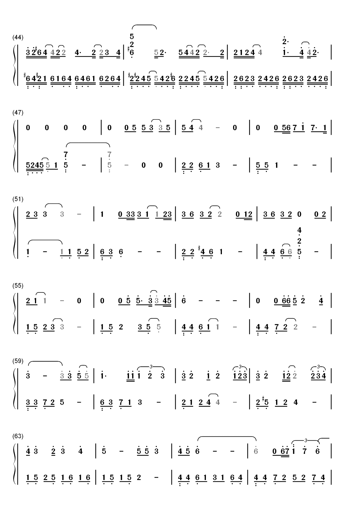 我们-后来的我们主题曲双手简谱预览3