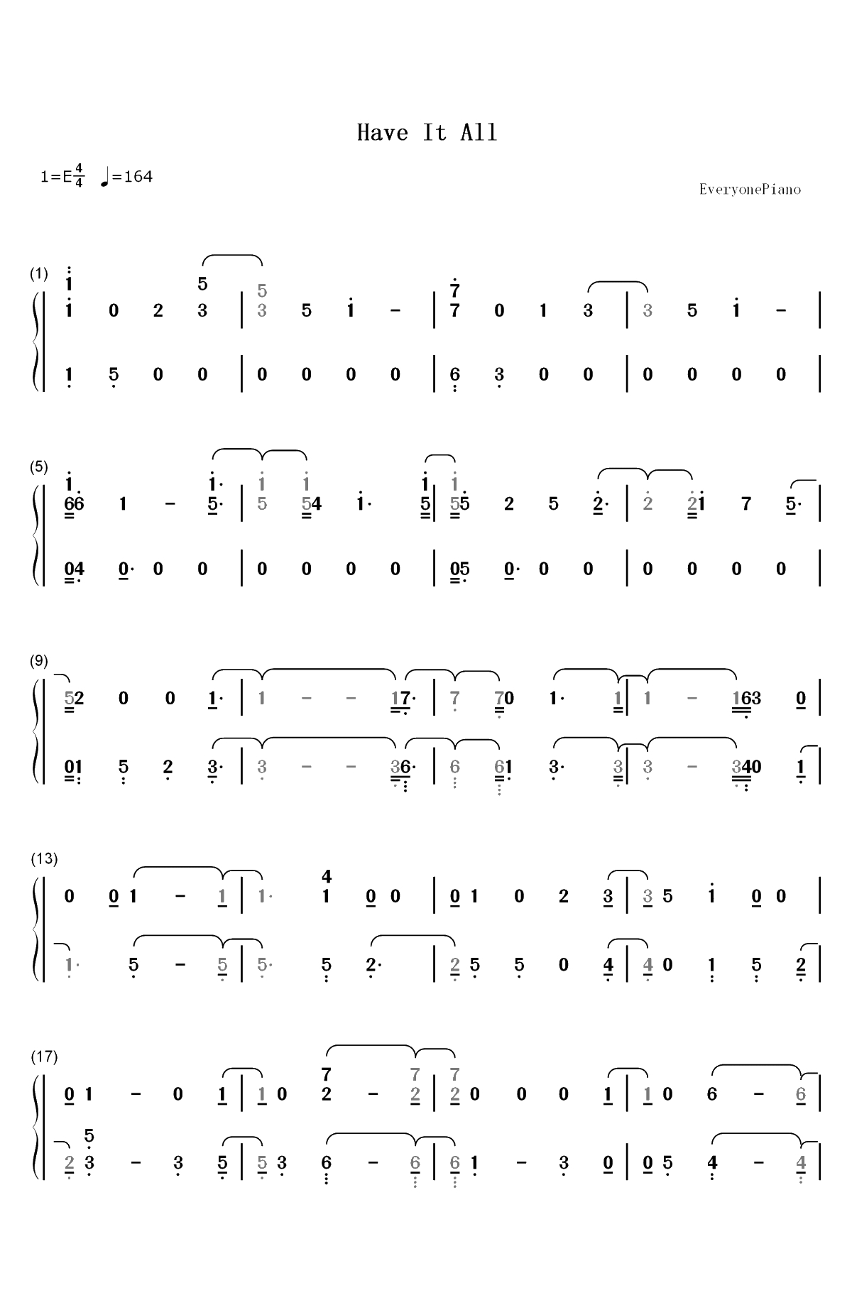 Have It All-Jason Mraz双手简谱预览1