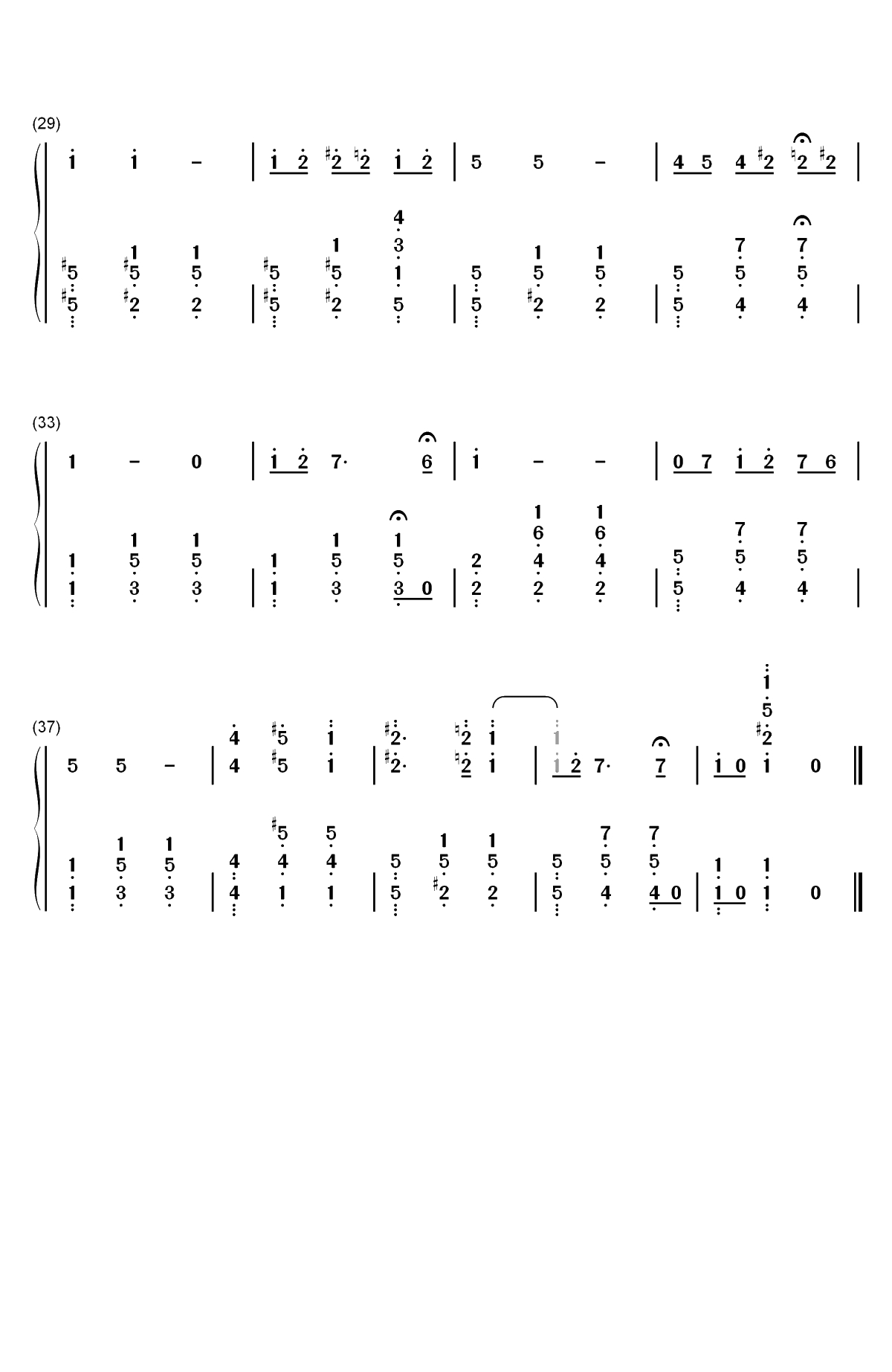 重归苏莲托-世界名曲一百首双手简谱预览3