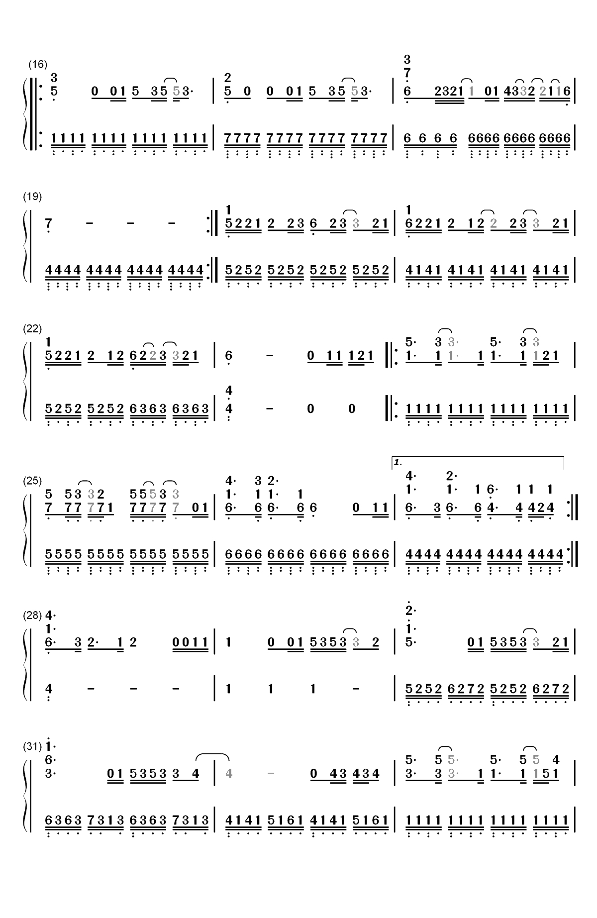 You Let Me Walk Alone-2018欧洲歌唱大赛双手简谱预览2