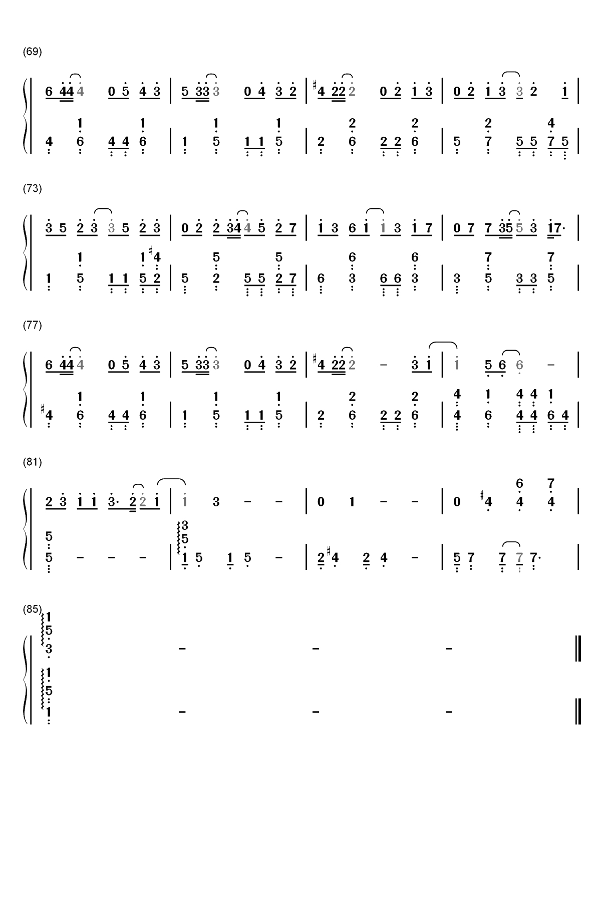 小幸运-我的少女时代主题曲双手简谱预览4