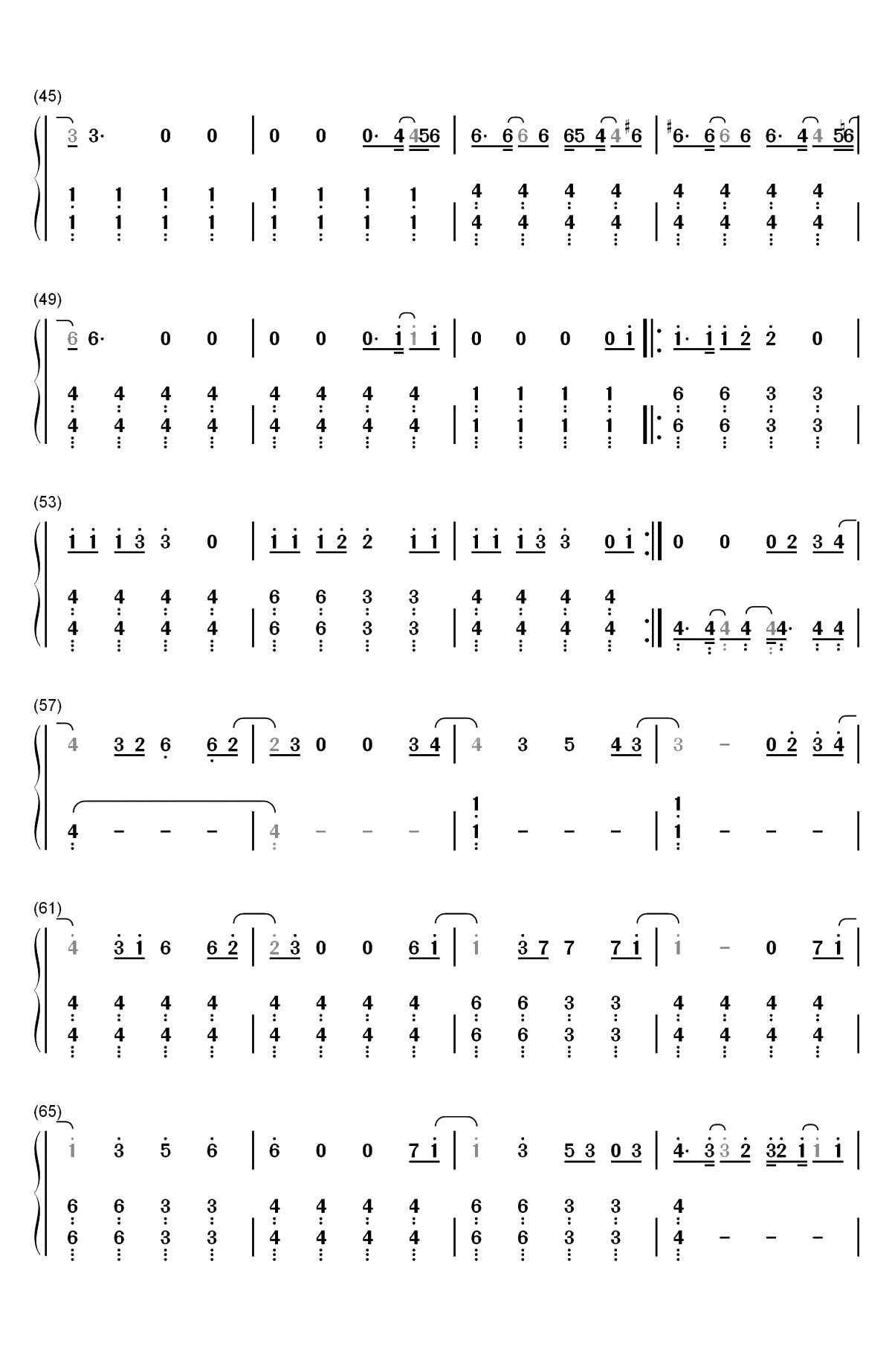 Finally Free-雪怪大冒险插曲双手简谱预览3