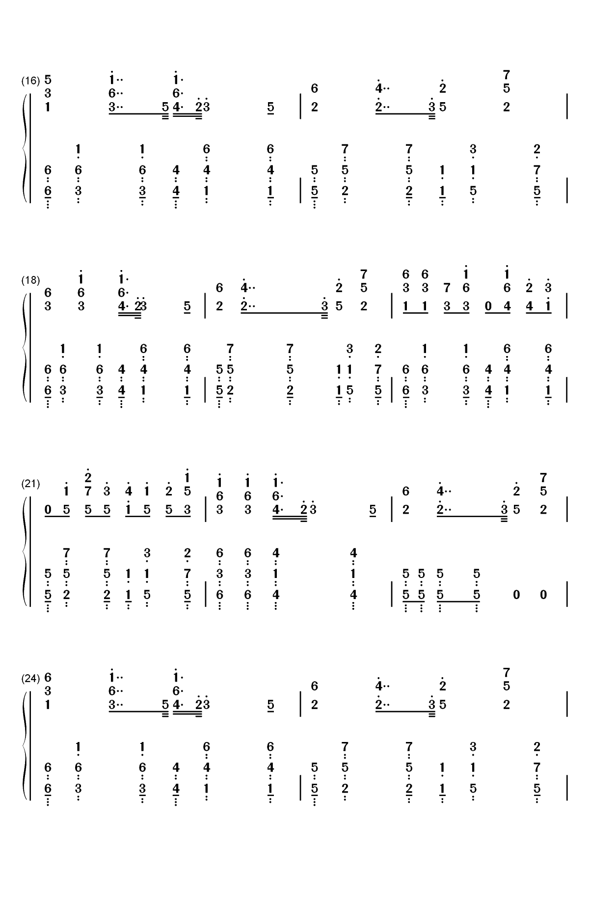 Darkside-Alan Walker双手简谱预览2