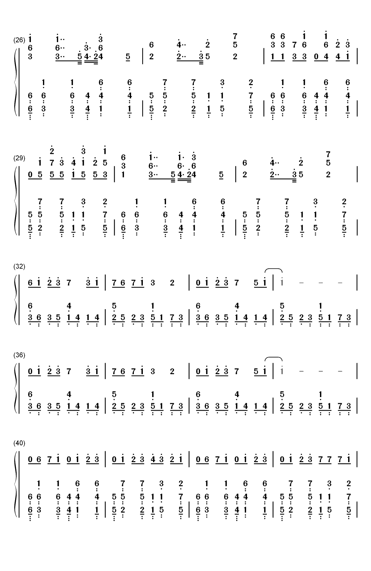 Darkside-Alan Walker双手简谱预览3