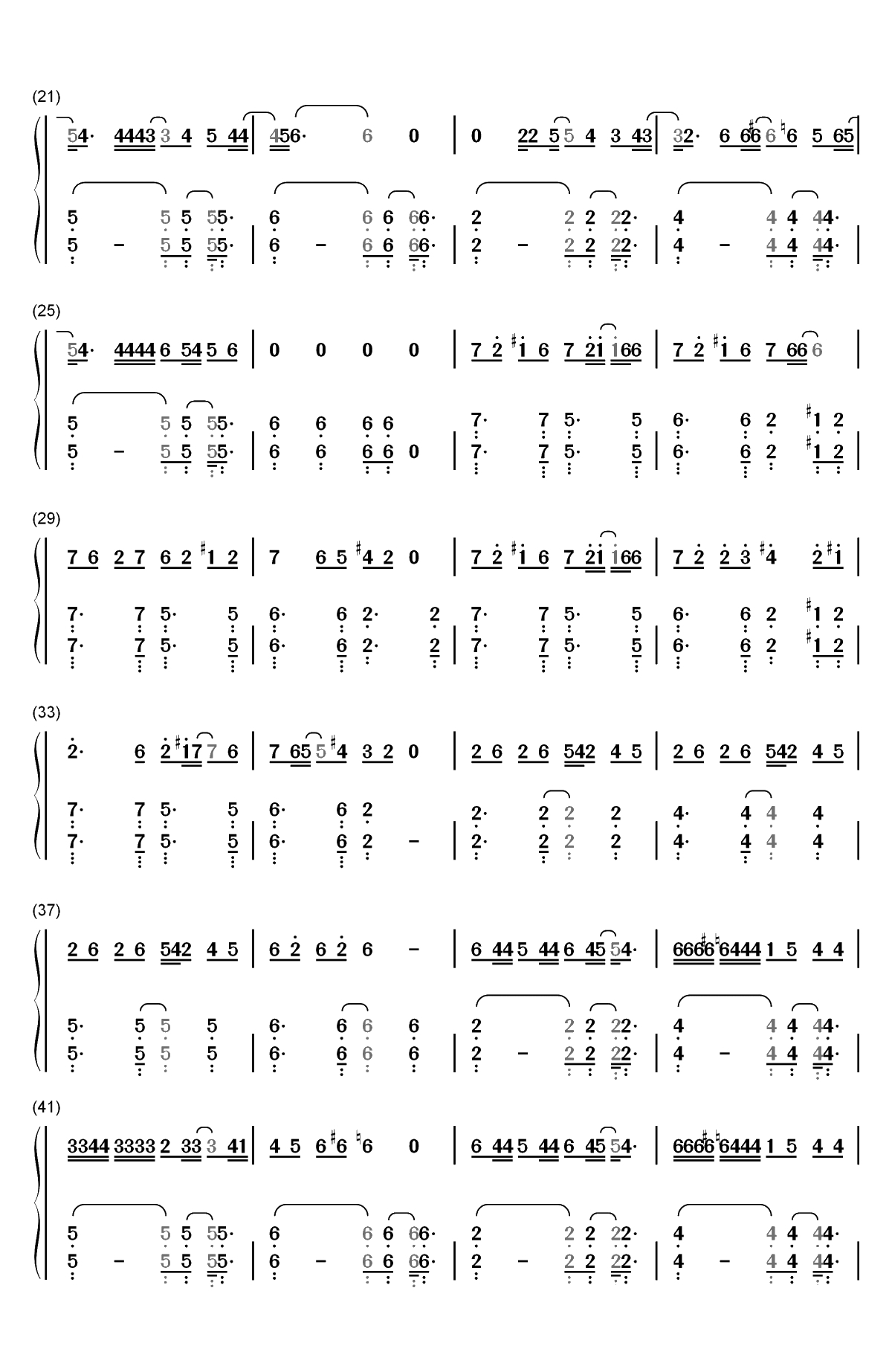 LOSER-米津玄师双手简谱预览2
