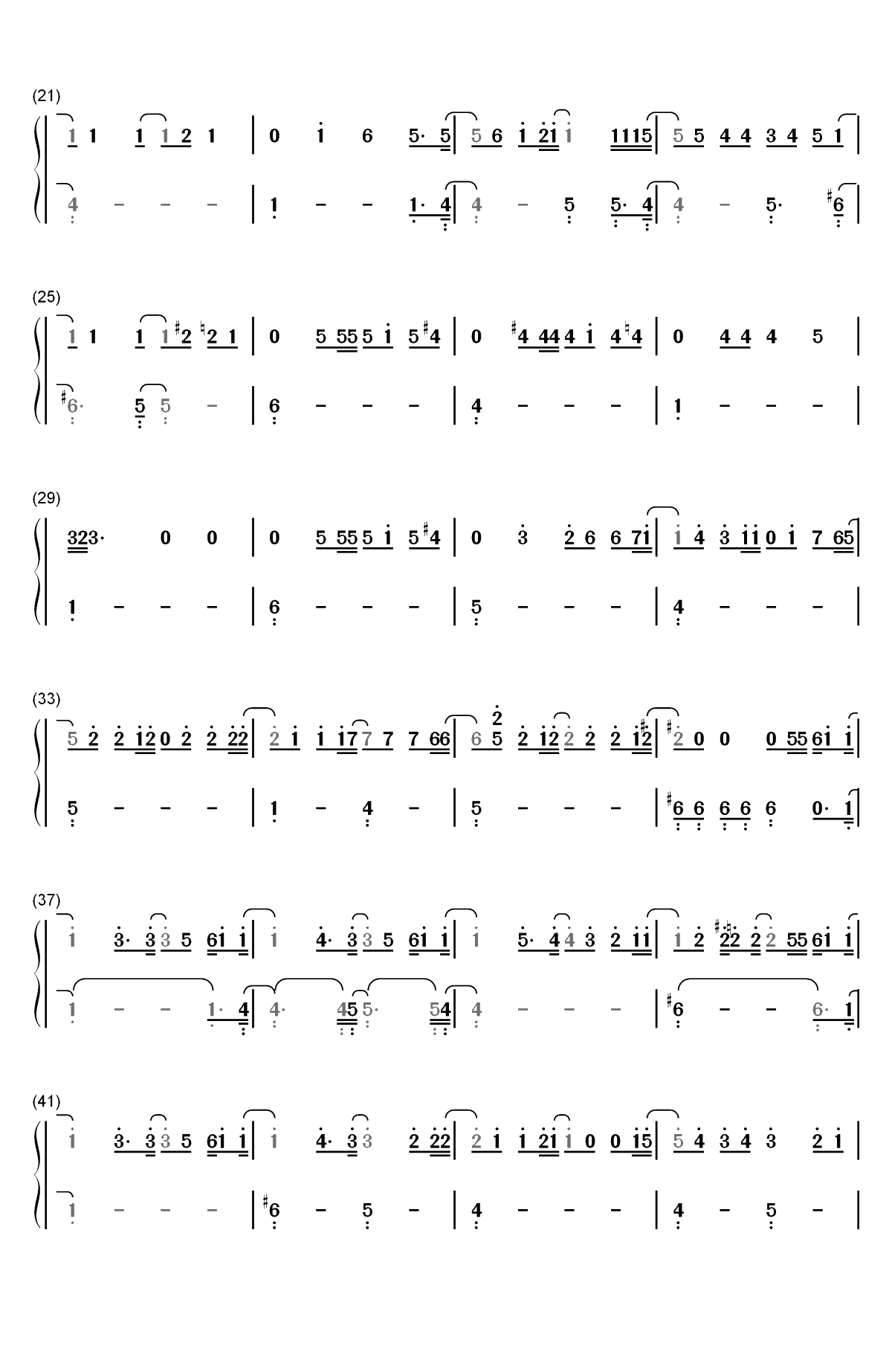 世界はあなたに笑いかけている-可口可乐CM曲双手简谱预览2