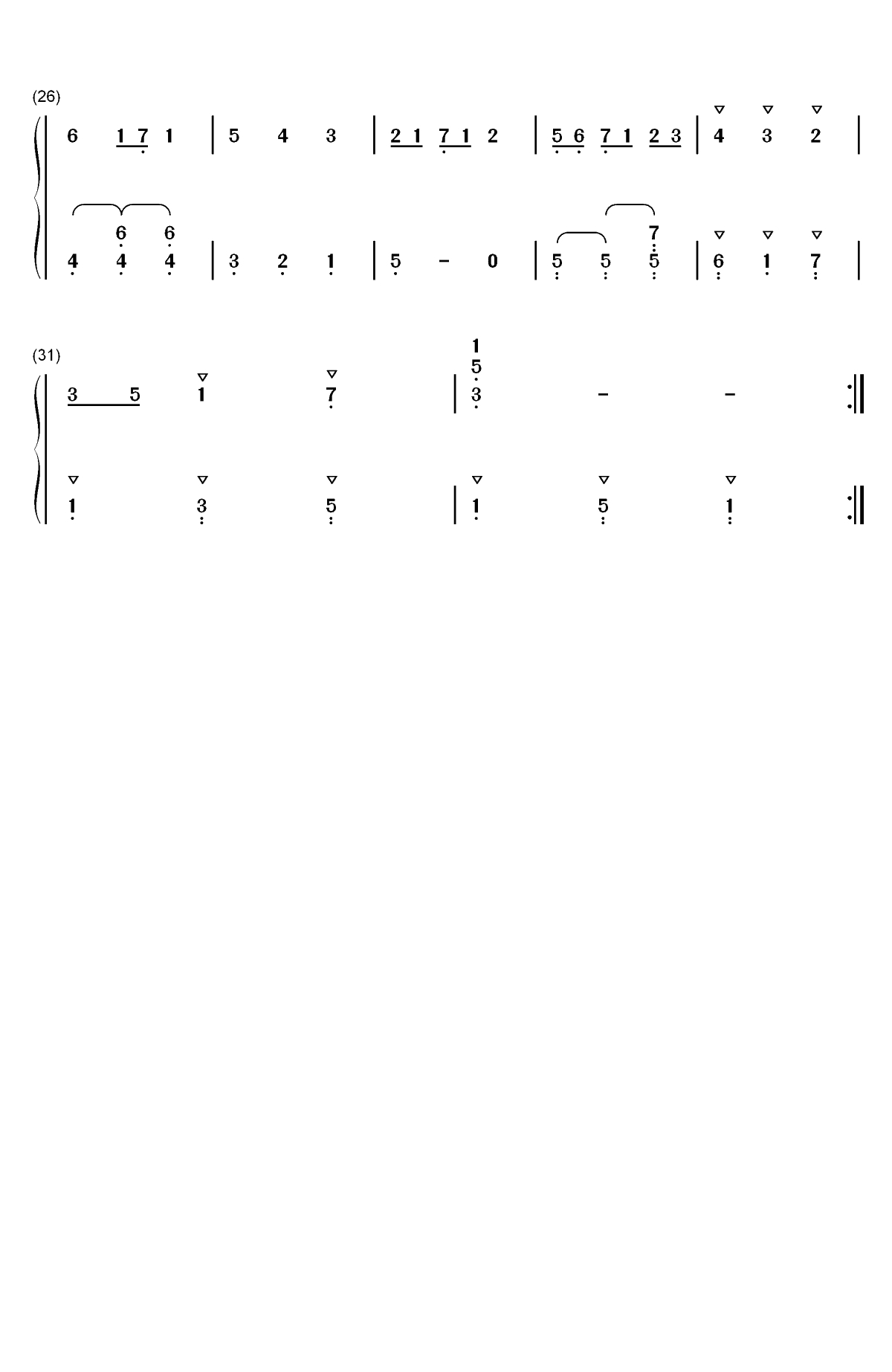 小步舞曲 1-Minuet 1双手简谱预览2