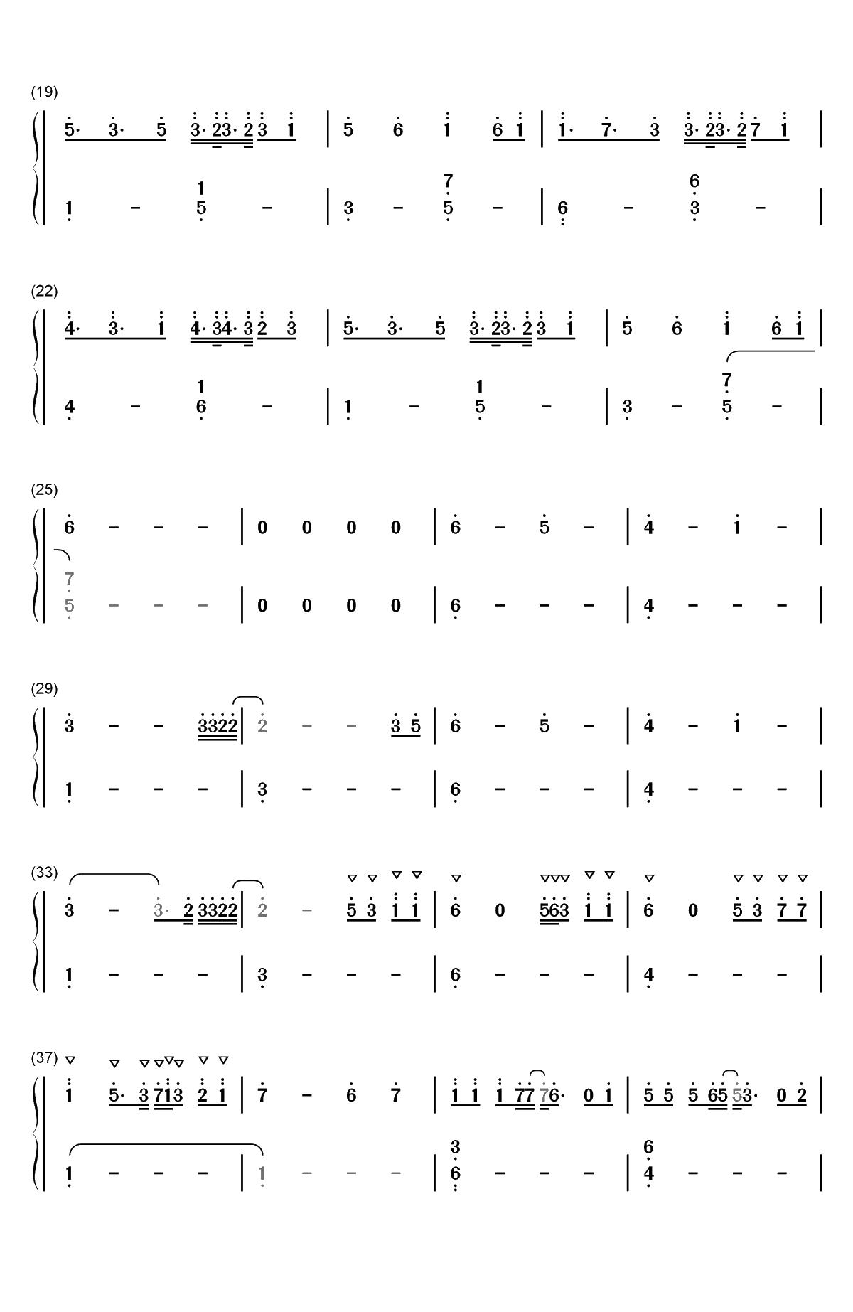 Alone简单版-Alan Walker双手简谱预览2