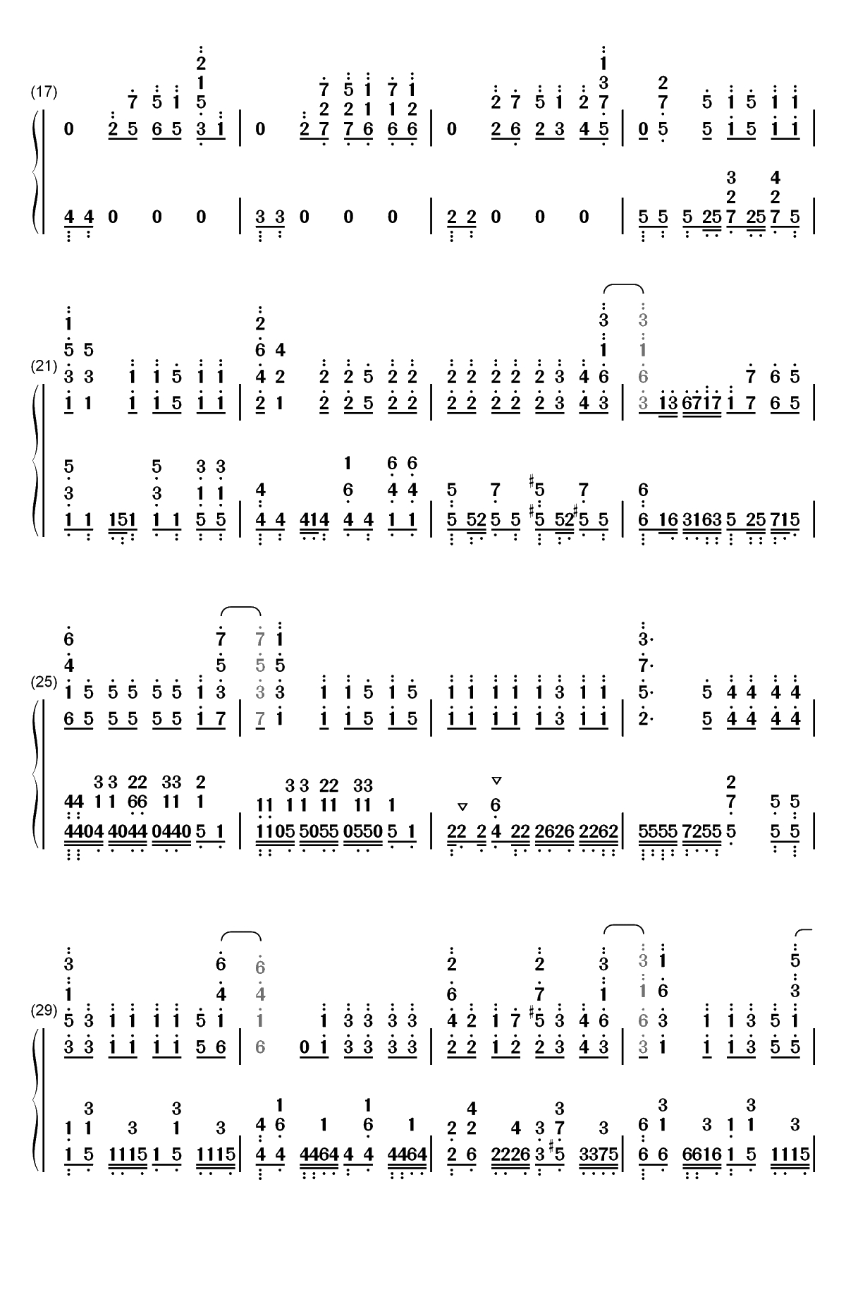 ロングホープ・フィリア-我的英雄学院第三季ED双手简谱预览2