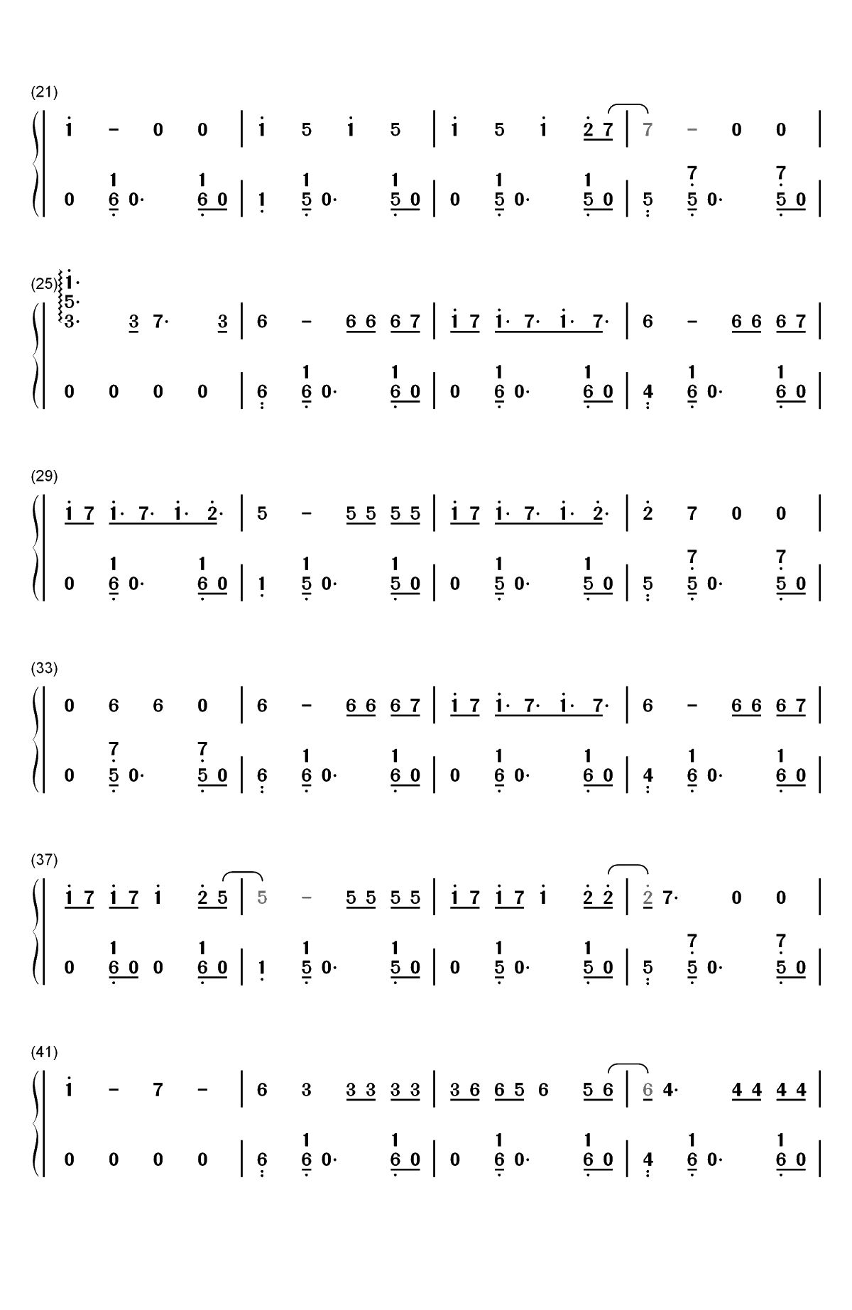 Despacito-极简好听-钢琴版-抖音爆火双手简谱预览2
