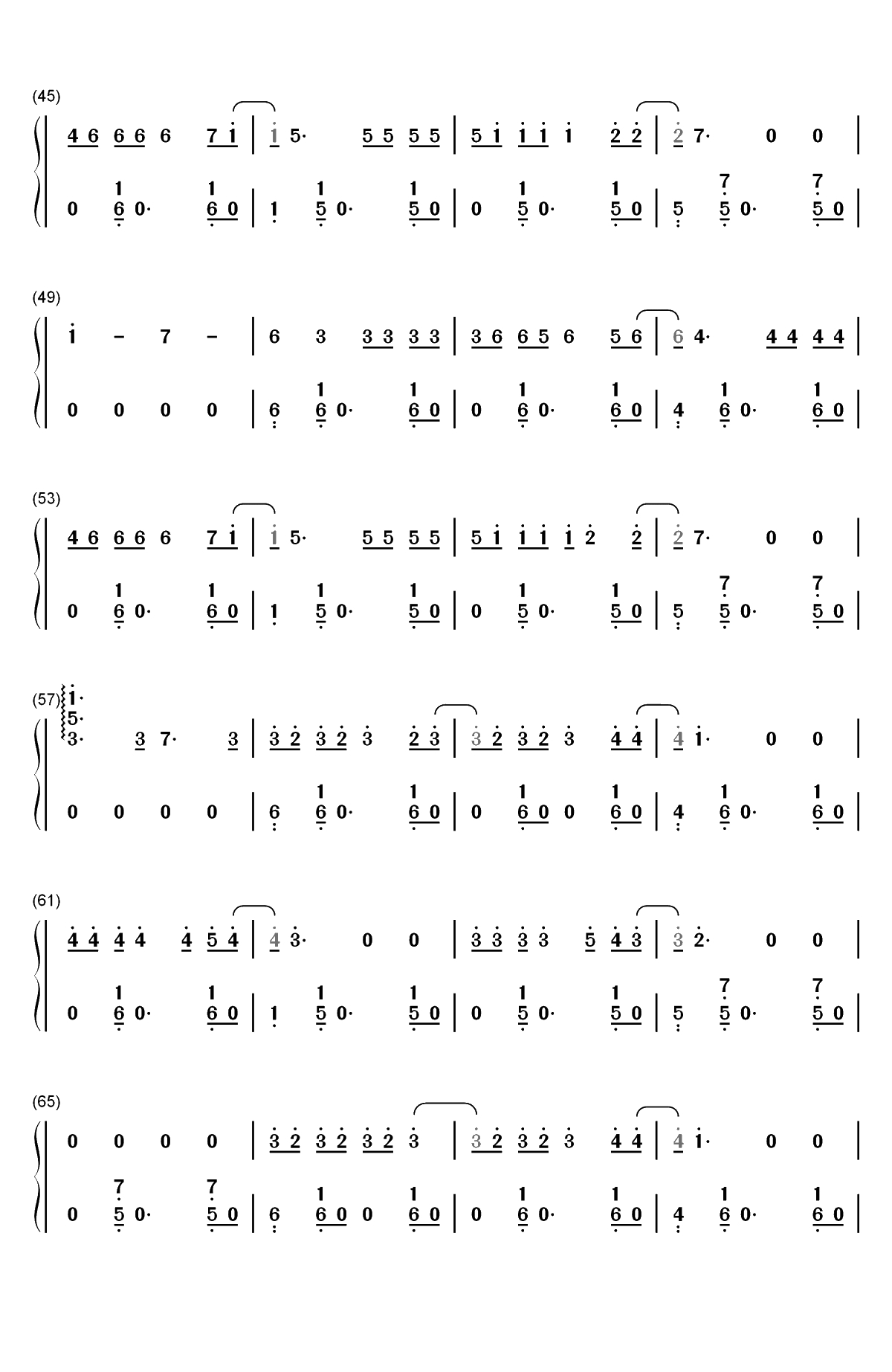 Despacito-极简好听-钢琴版-抖音爆火双手简谱预览3