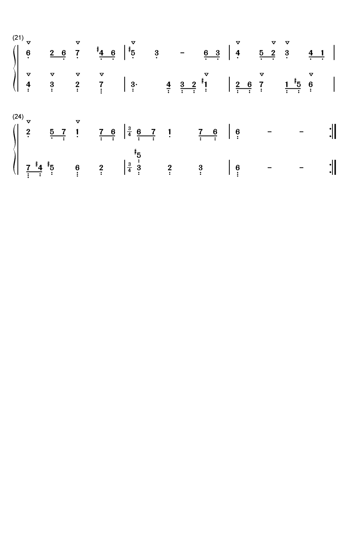 布列舞曲 12-巴赫双手简谱预览2