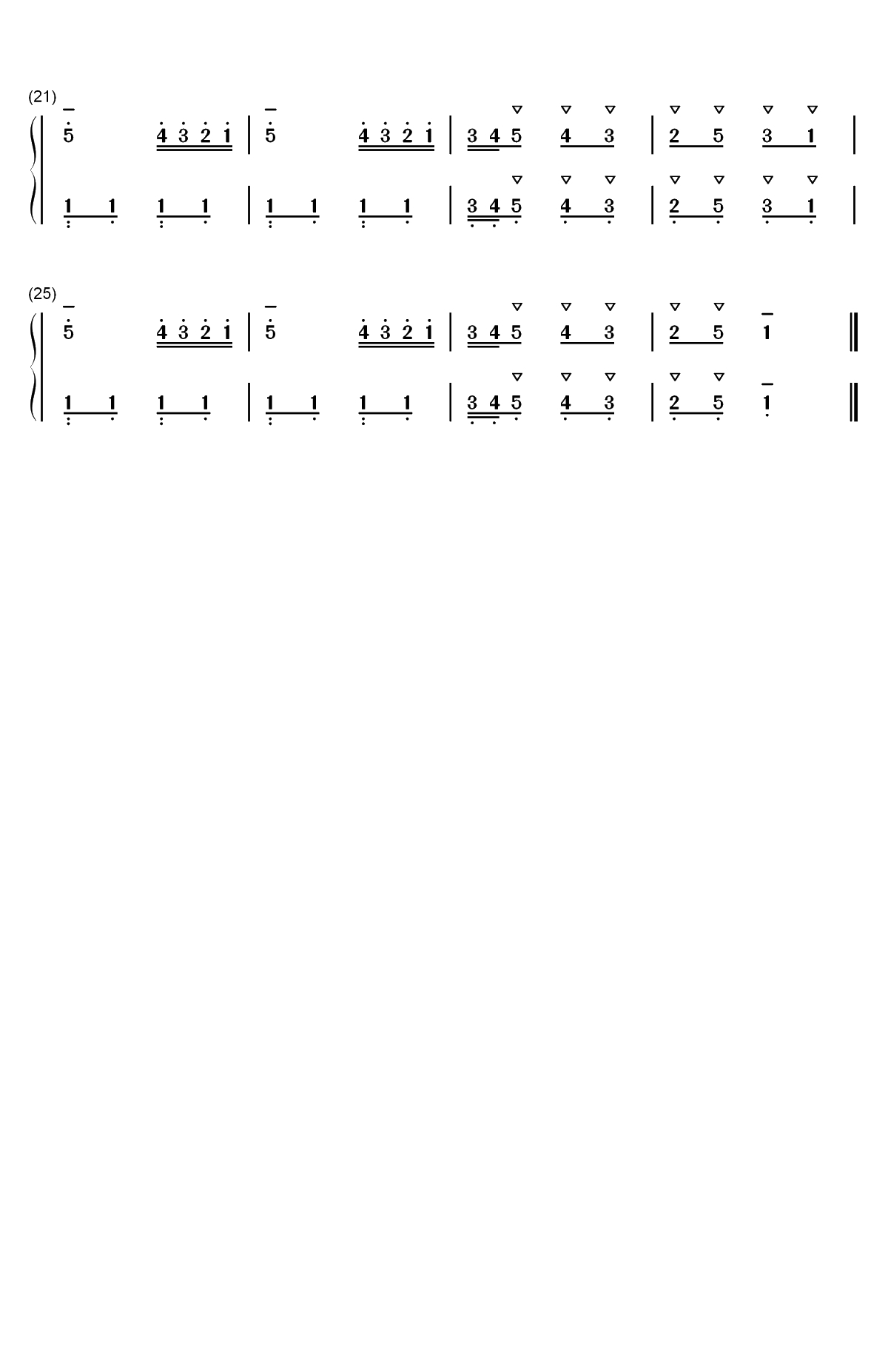 摩塞塔舞曲 13-巴赫双手简谱预览2