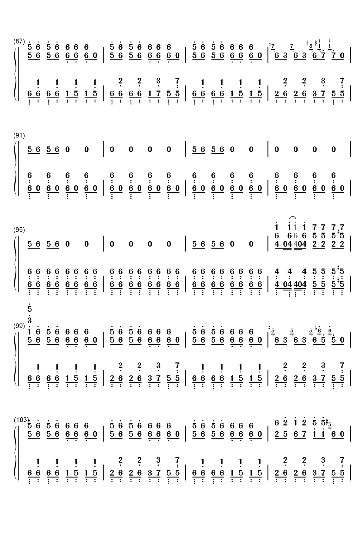 卡路里-西虹市首富插曲双手简谱预览6