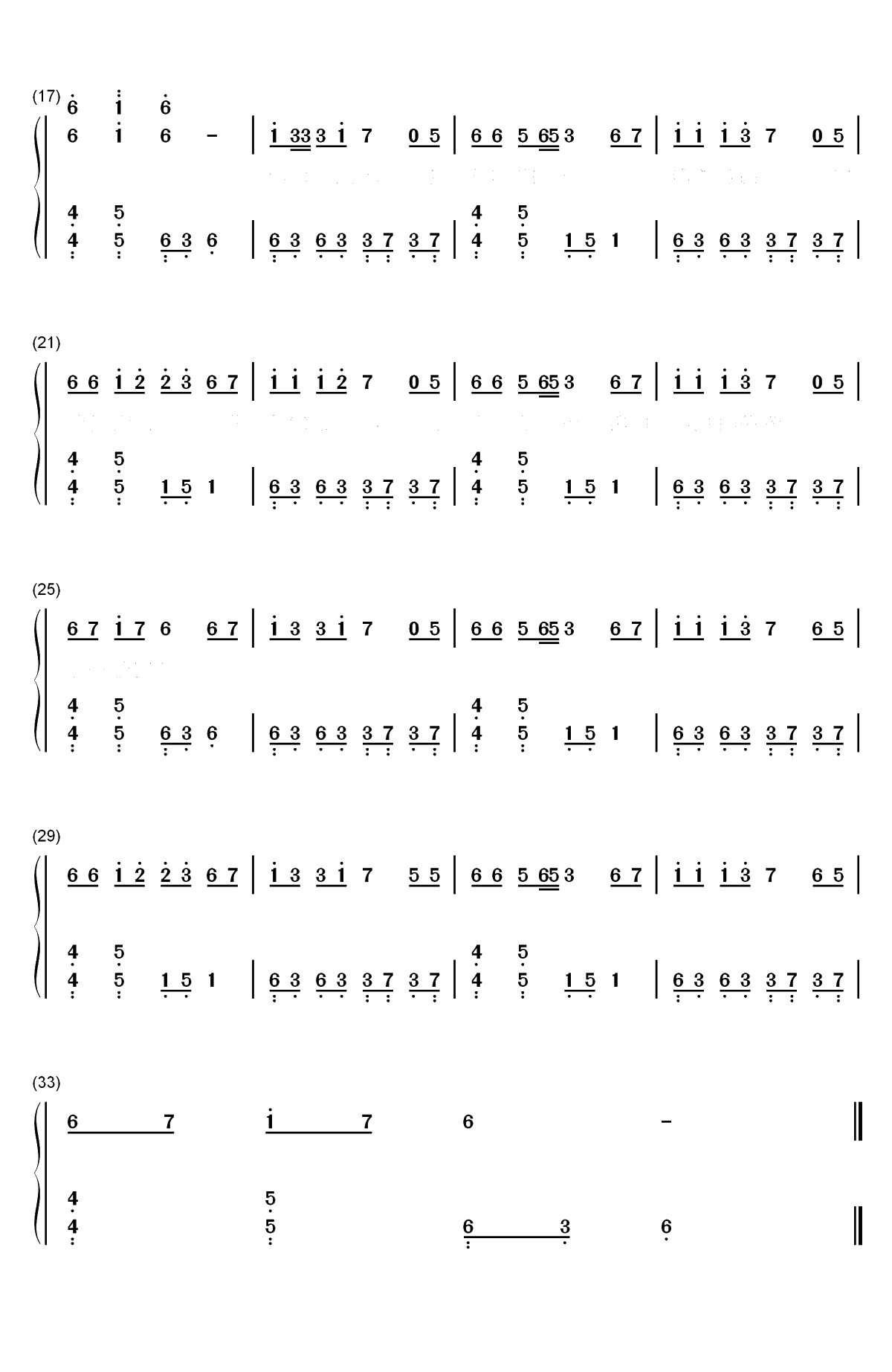我已经爱上你-渴望着在一起-抖音神曲双手简谱预览2