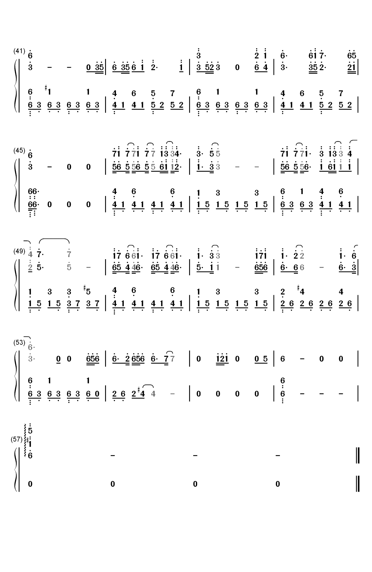 双影-一半深情一半无情-如懿传主题曲双手简谱预览3