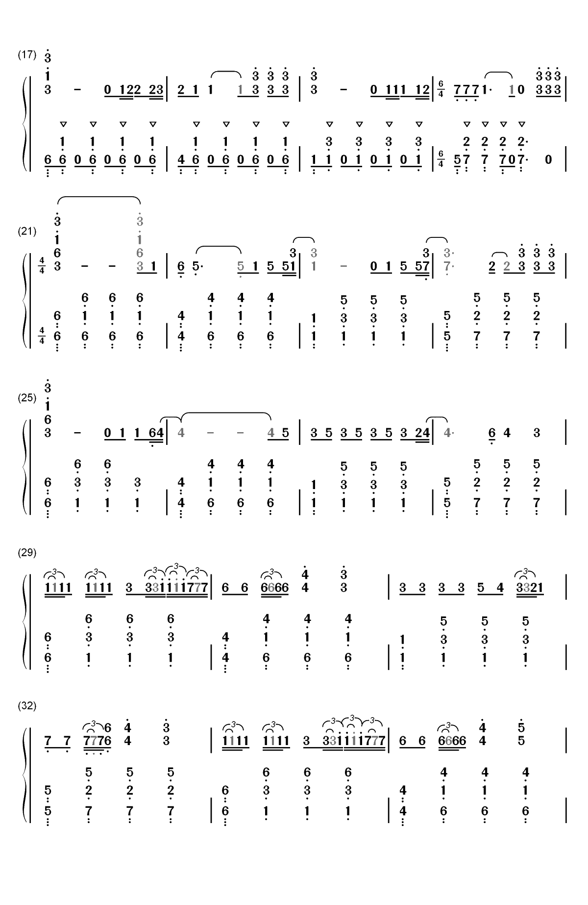 Faded-Alan Walker双手简谱预览2