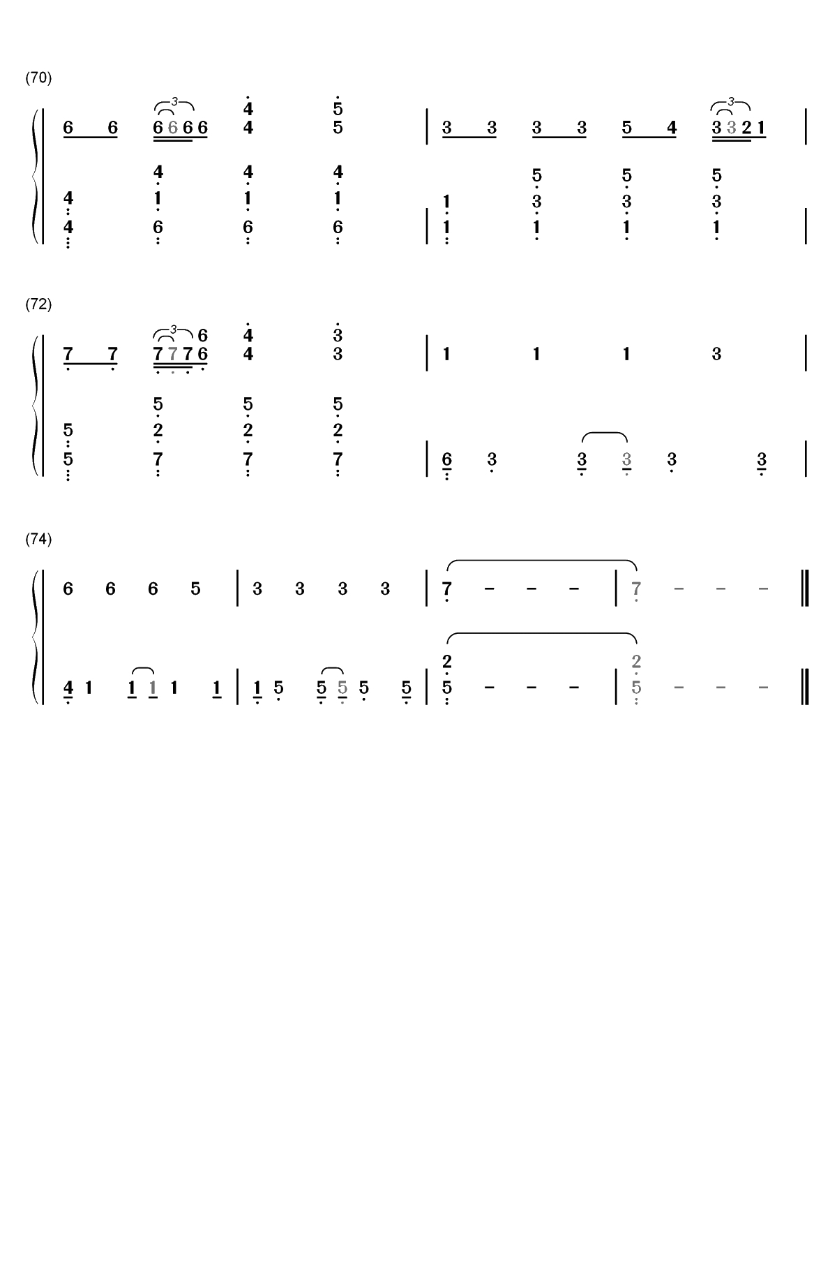 Faded-Alan Walker双手简谱预览5