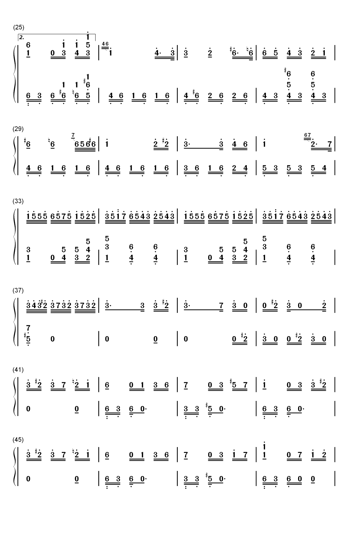 献给爱丽丝-致爱丽丝（für Elise）双手简谱预览2