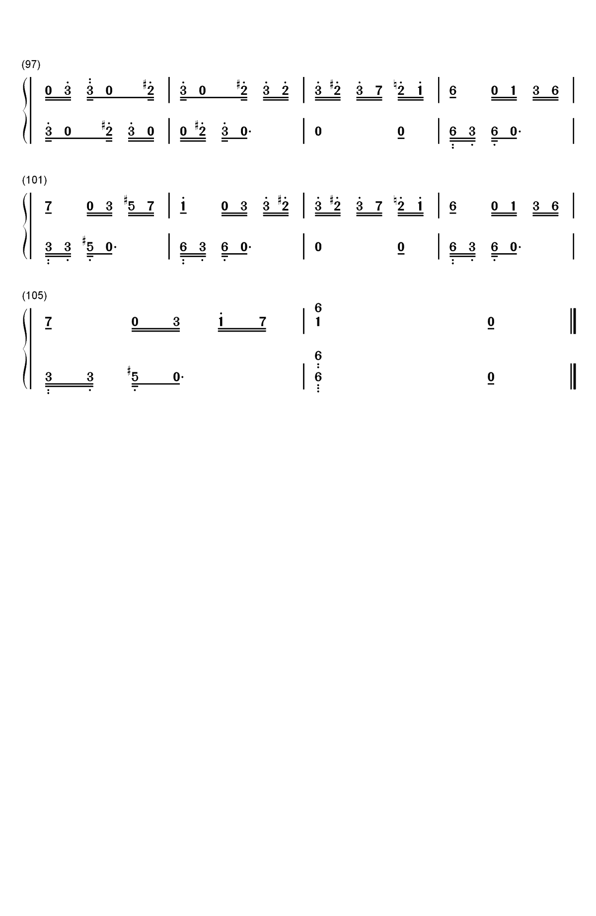 献给爱丽丝-致爱丽丝（für Elise）双手简谱预览5