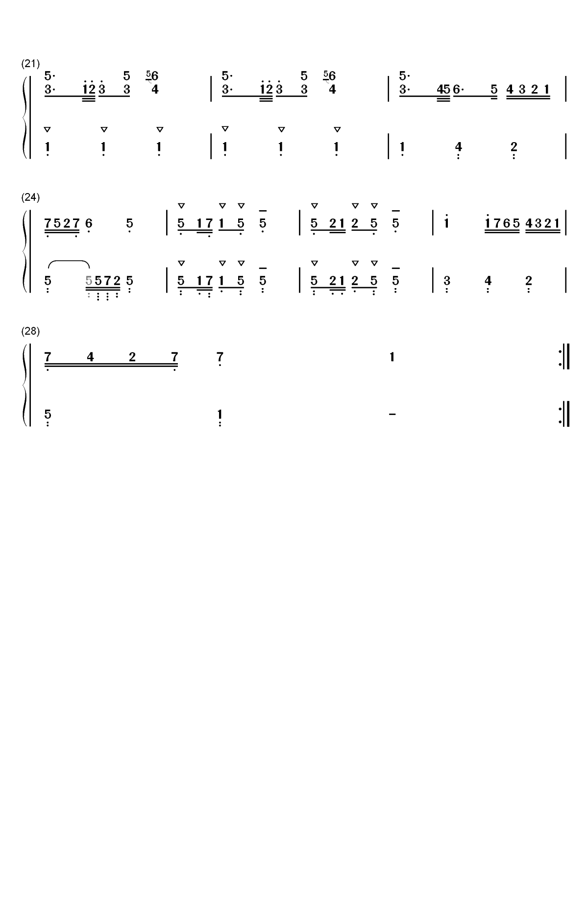 波罗涅兹舞曲 19-巴赫初级钢琴曲集双手简谱预览2