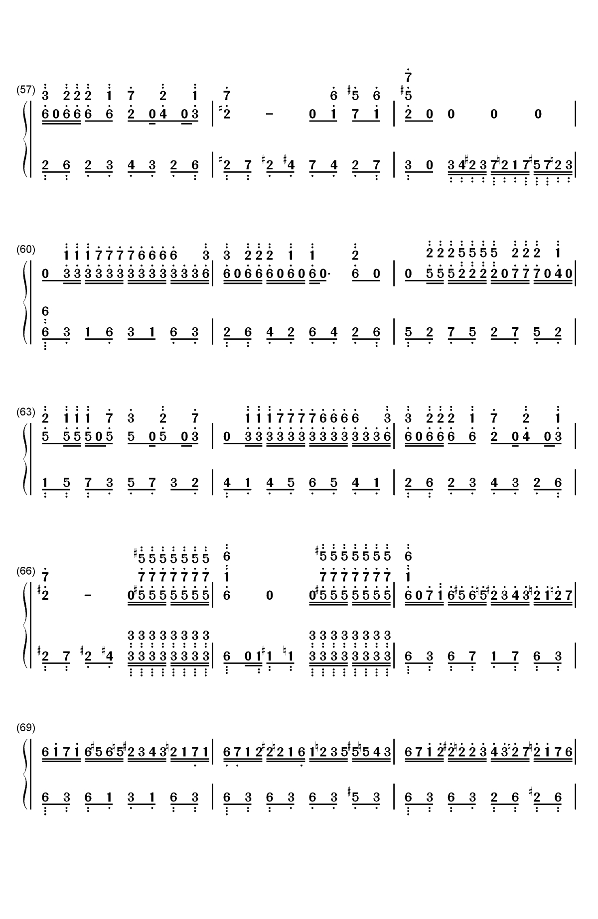克罗地亚第二号狂想曲双手简谱预览5