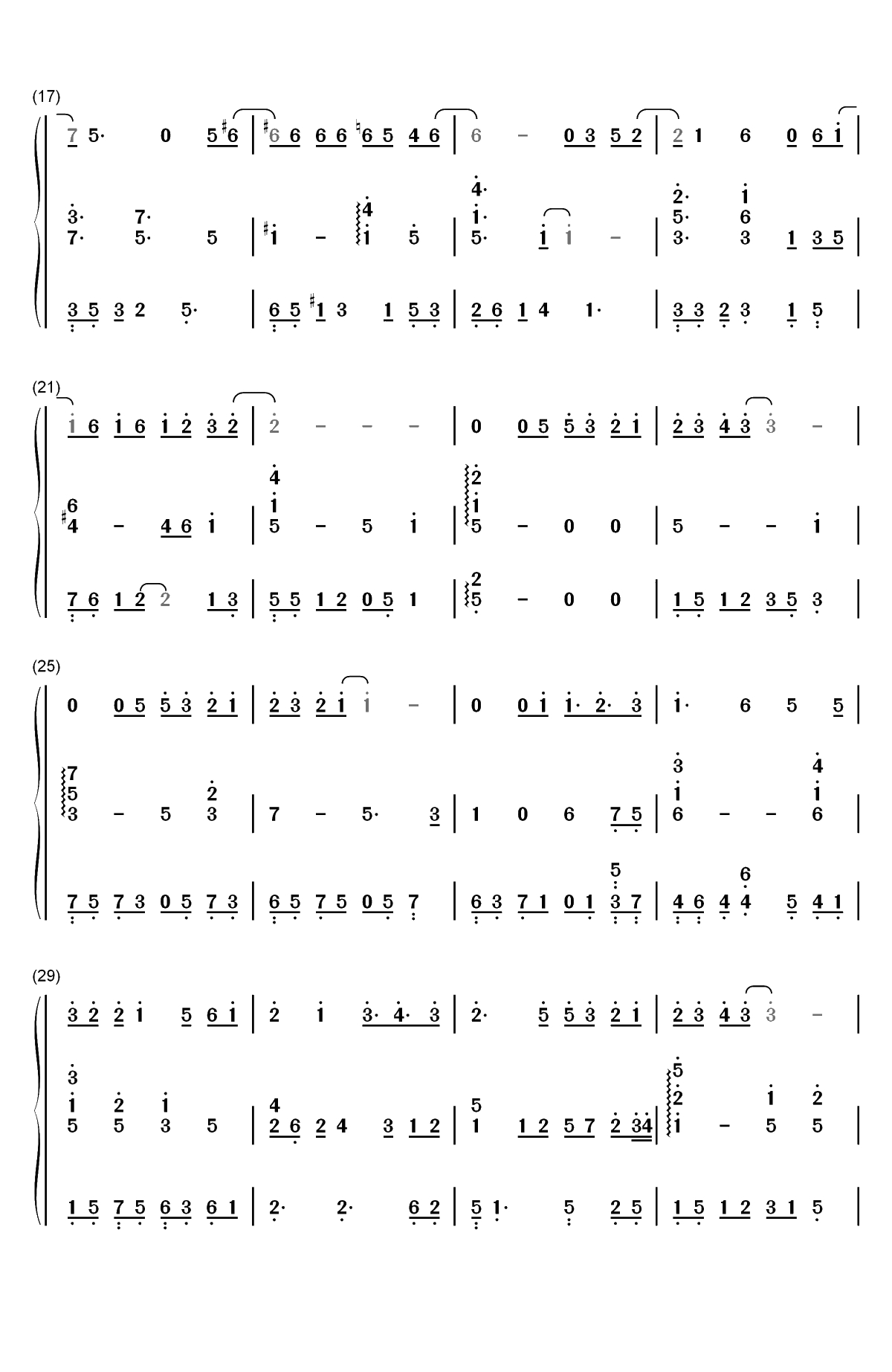 我没有办法不去爱你-新婚公寓插曲双手简谱预览2