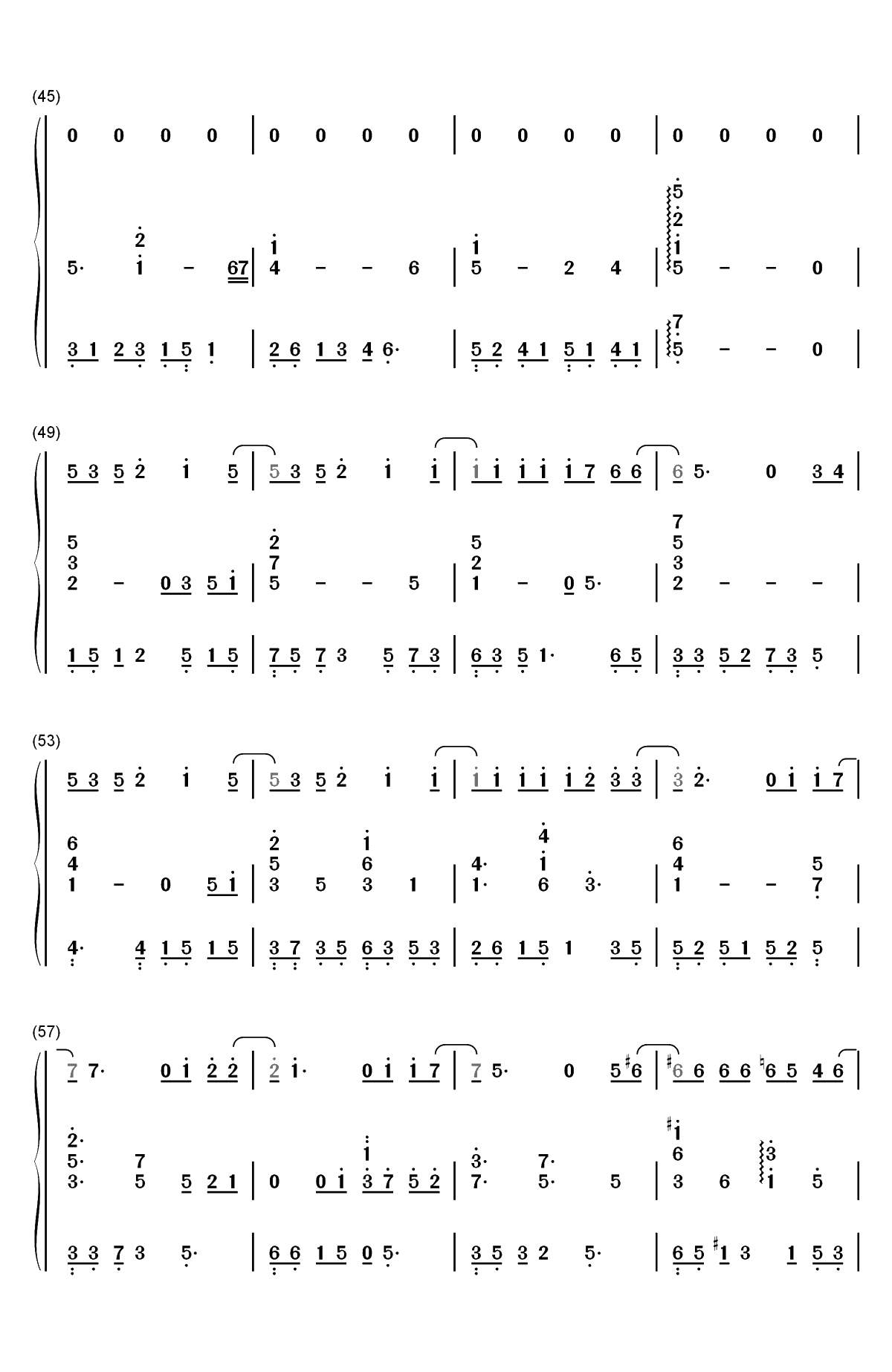 我没有办法不去爱你-新婚公寓插曲双手简谱预览4