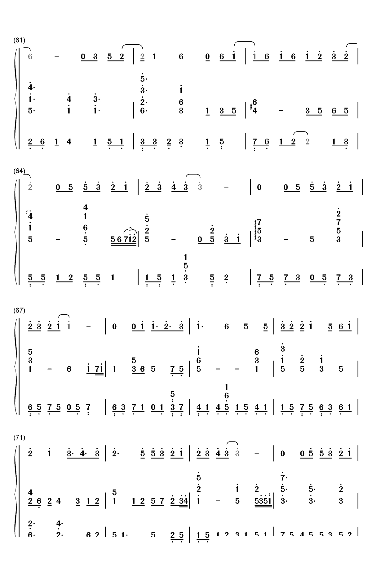 我没有办法不去爱你-新婚公寓插曲双手简谱预览5