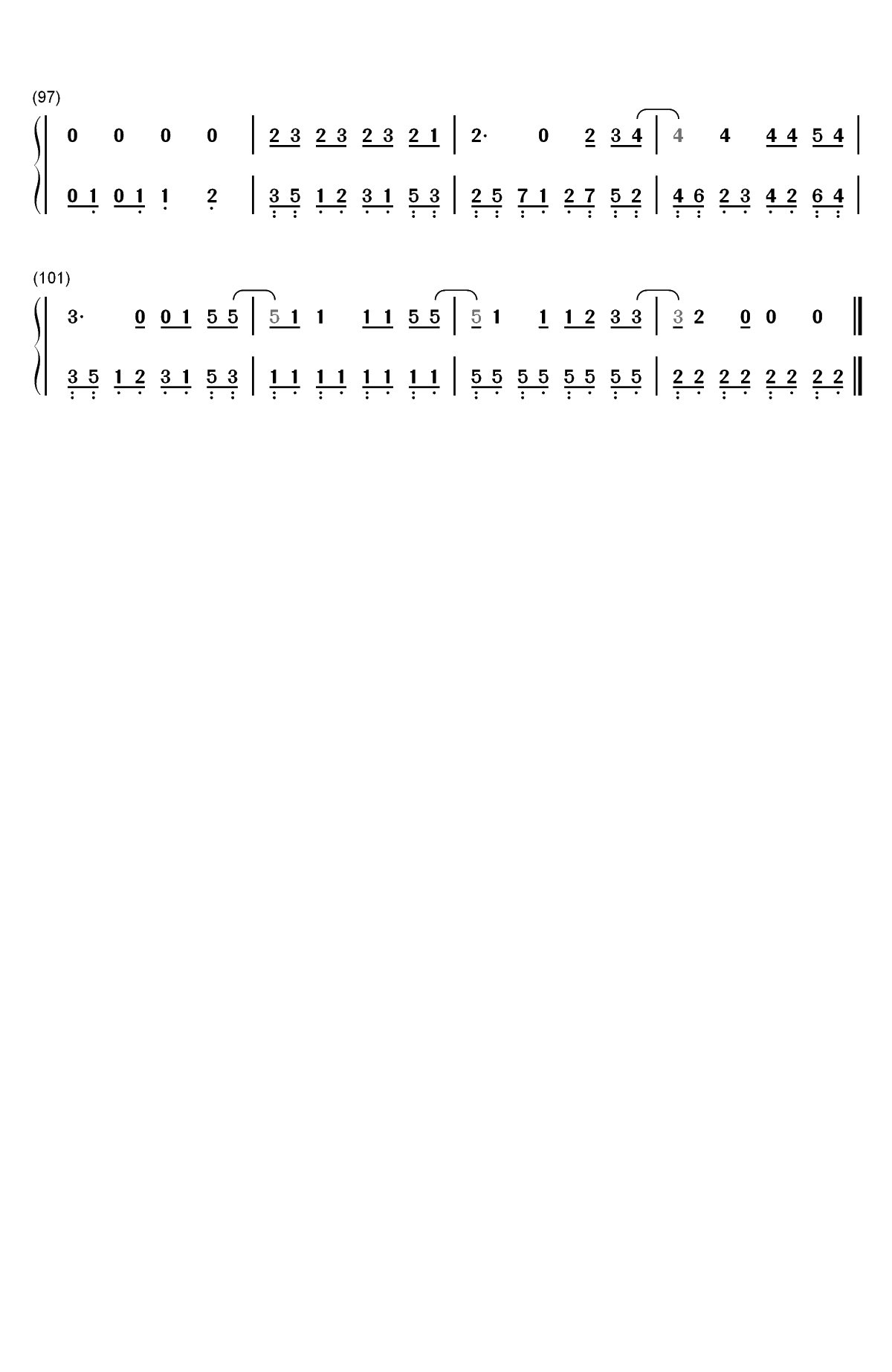 Let's Not Fall in Love-Big Bang双手简谱预览5