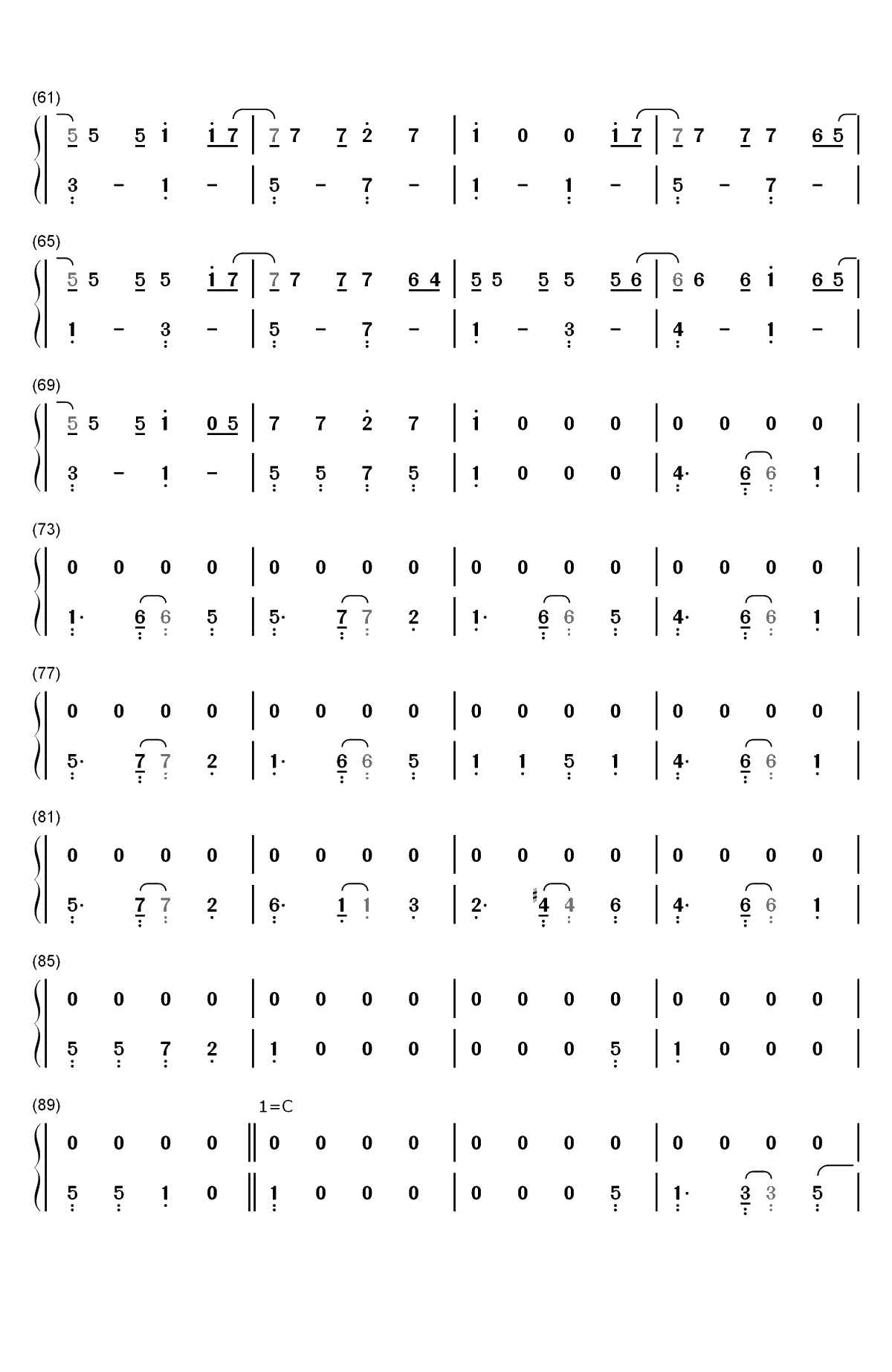 Under the Sea-小美人鱼 主题曲双手简谱预览3