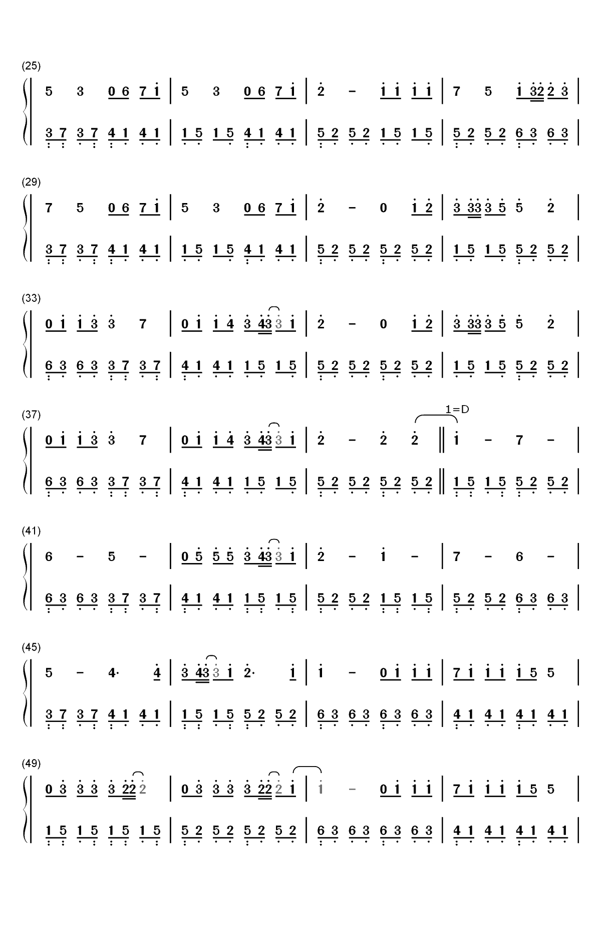 Beautiful in White-西域男孩双手简谱预览2