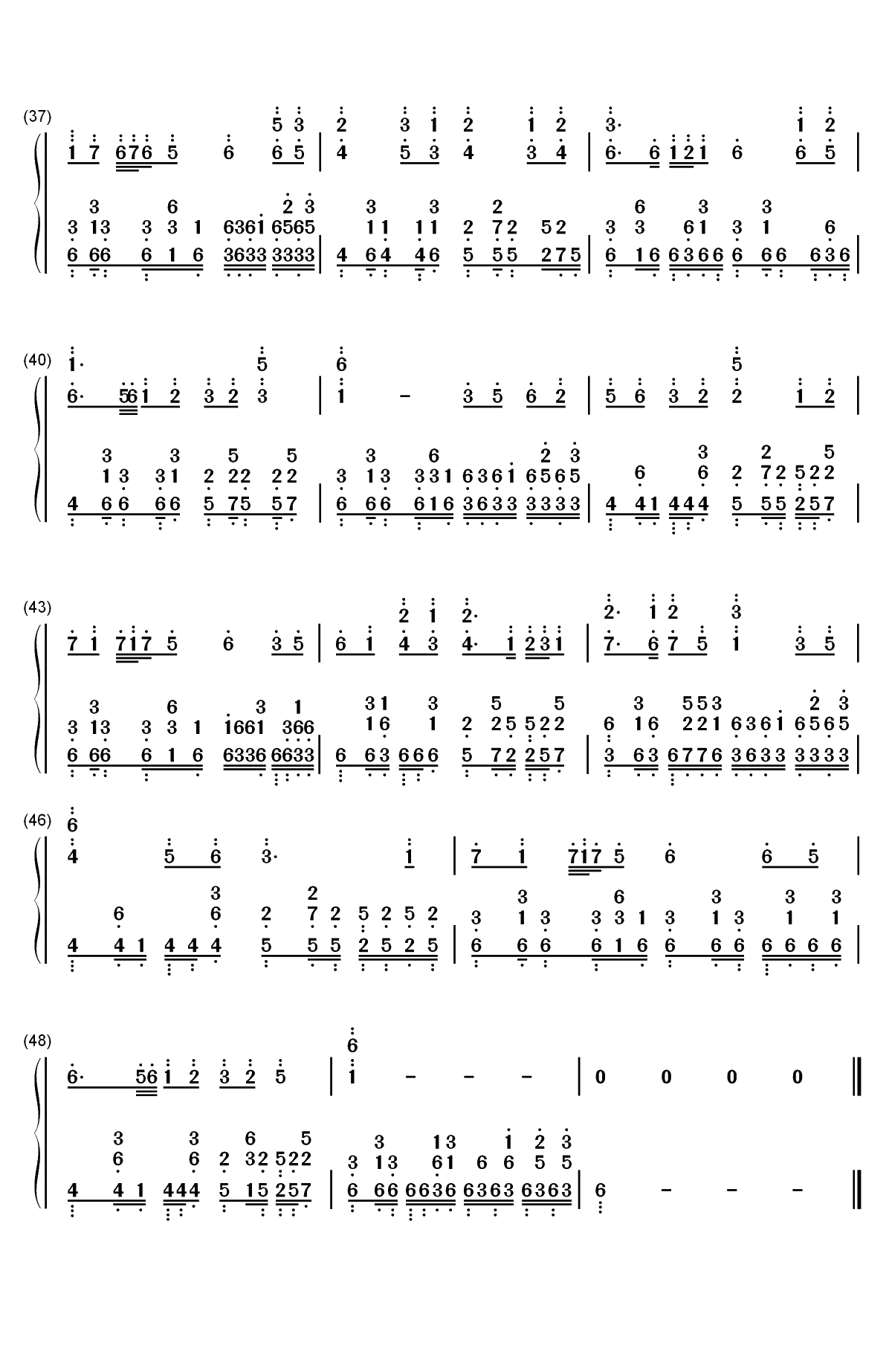 宴-东方幻响曲双手简谱预览3