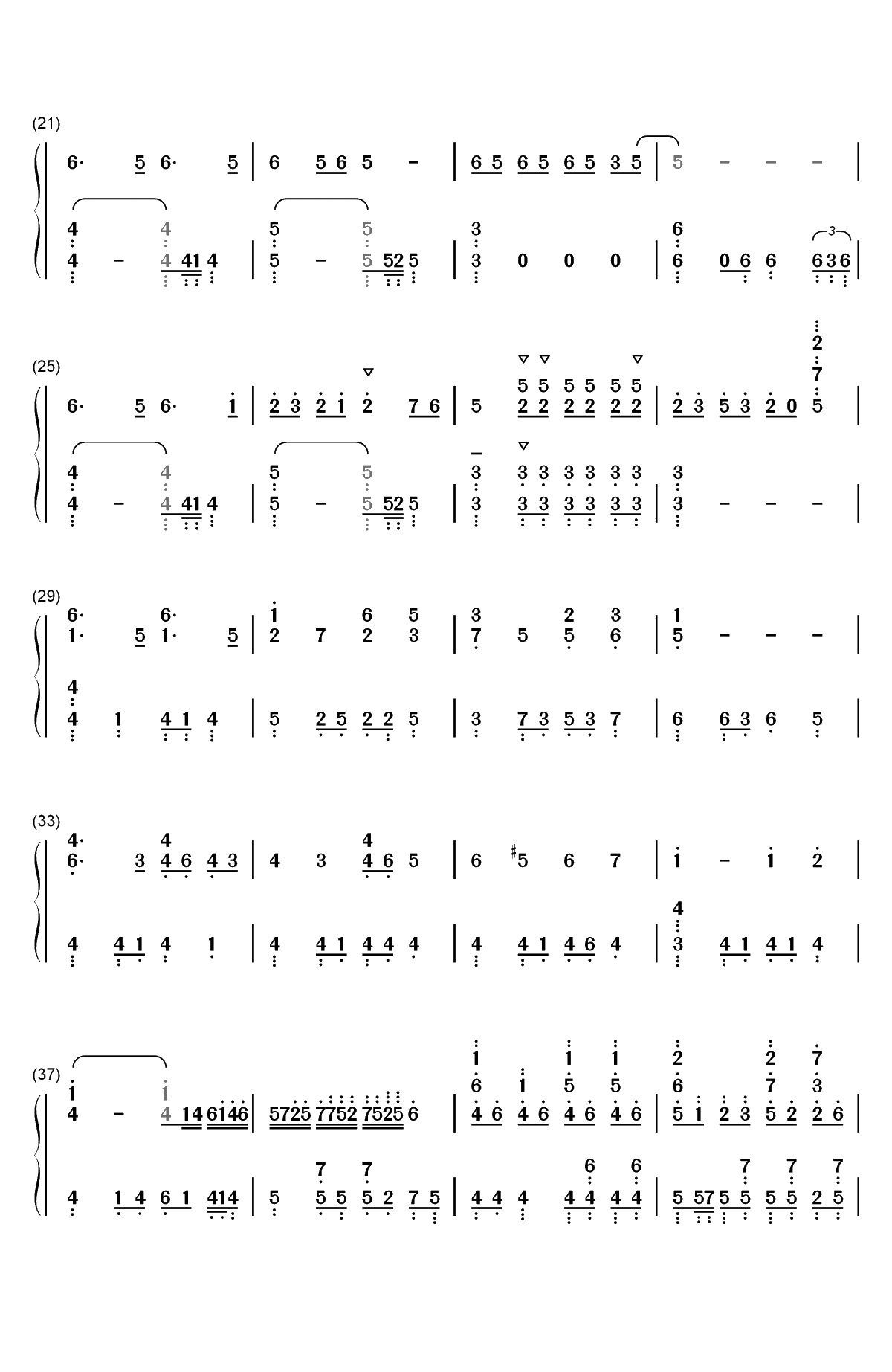 すーぱーぬこわーるど-IA双手简谱预览2