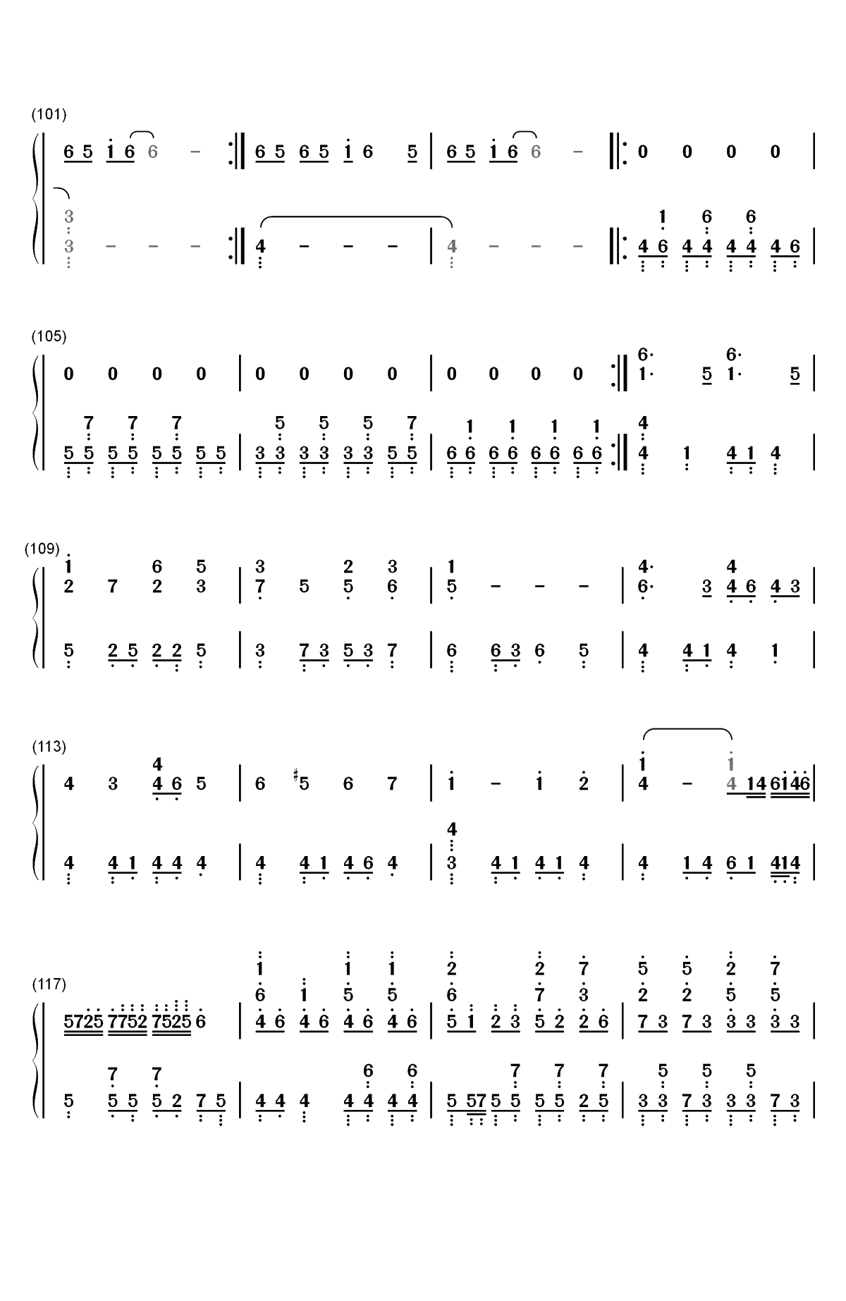 すーぱーぬこわーるど-IA双手简谱预览6