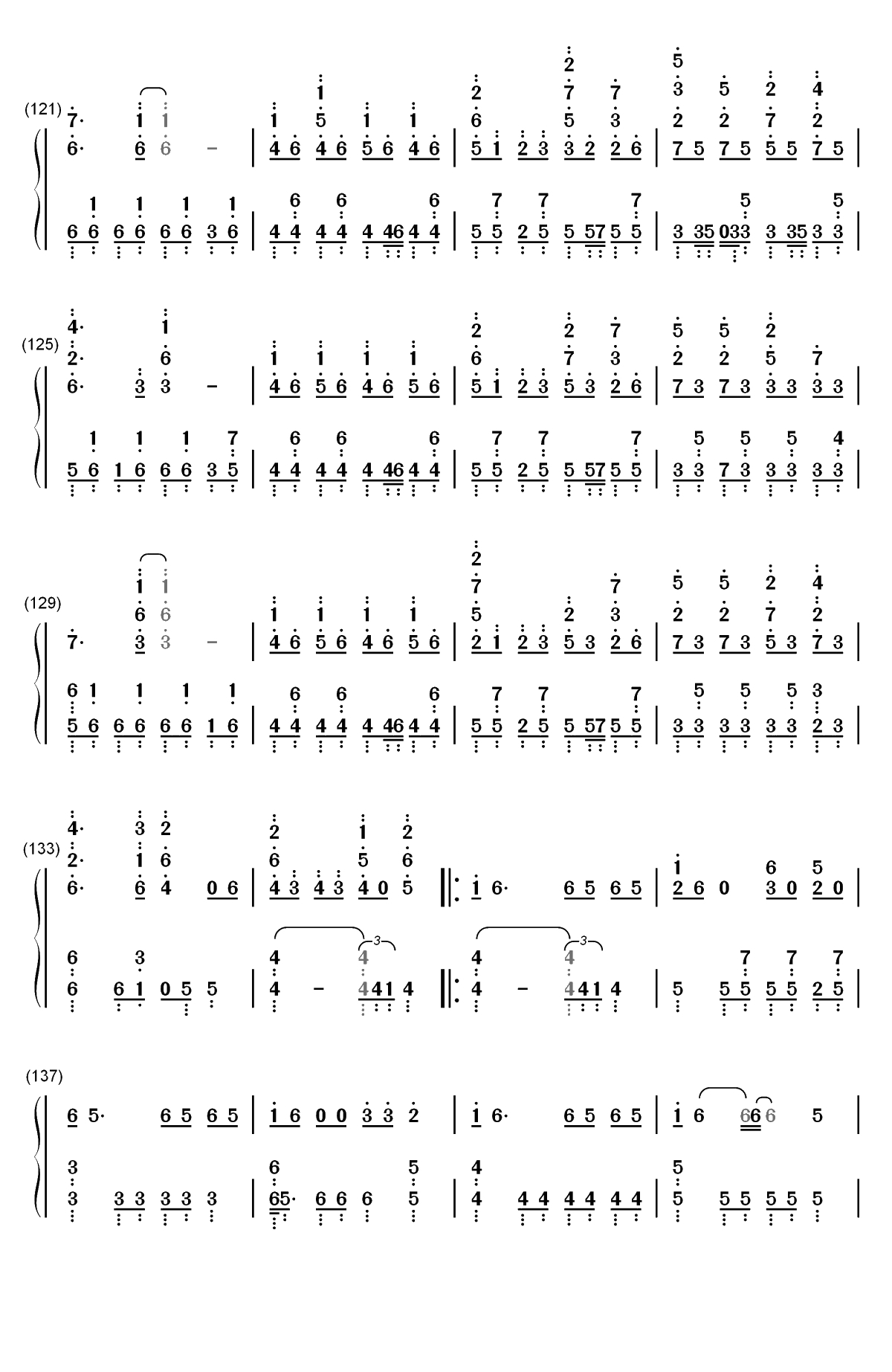 すーぱーぬこわーるど-IA双手简谱预览7