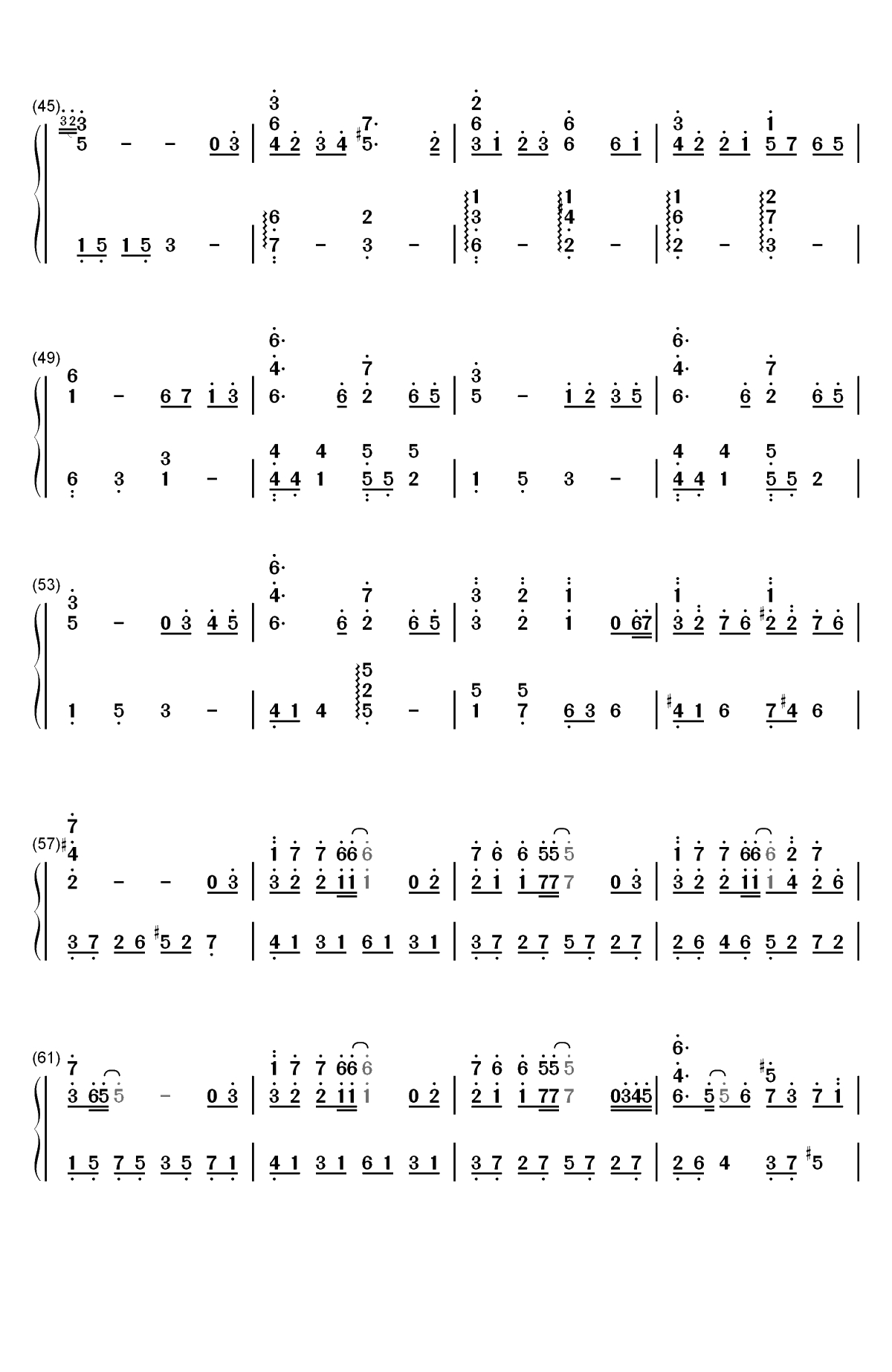 信笺-西村由纪江双手简谱预览3